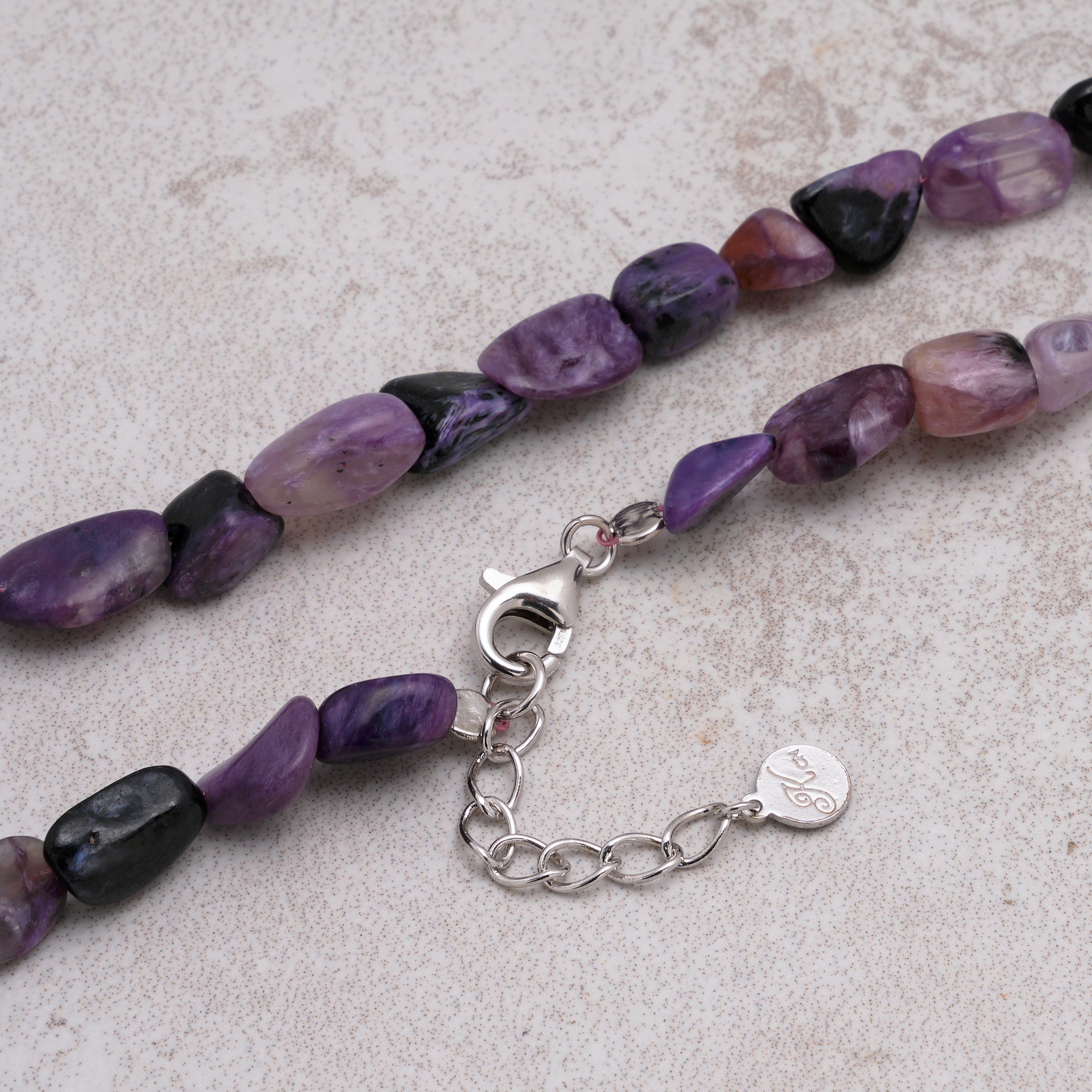 KALIFANO Gemstone Jewelry 8mm Charoite 30" Necklace / Multi wrap Bracelet N77-CH
