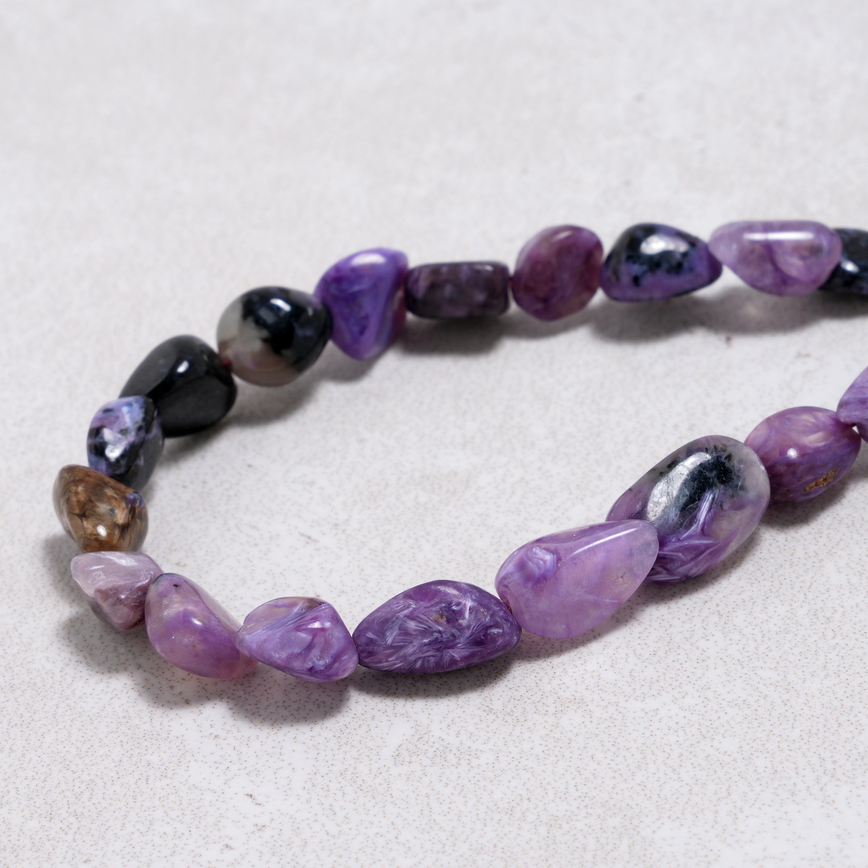 KALIFANO Gemstone Jewelry 8mm Charoite 30" Necklace / Multi wrap Bracelet N77-CH