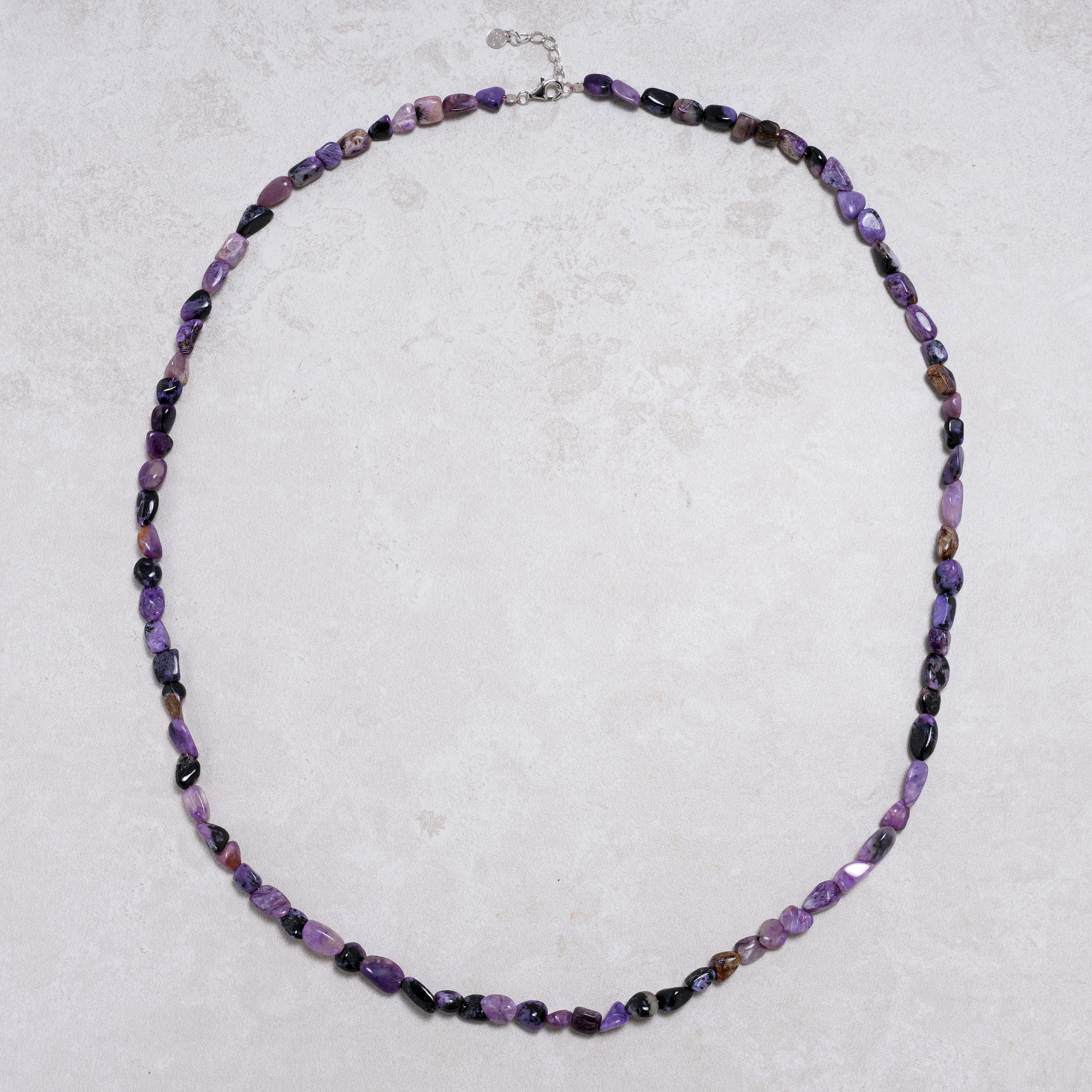 KALIFANO Gemstone Jewelry 8mm Charoite 30" Necklace / Multi wrap Bracelet N77-CH