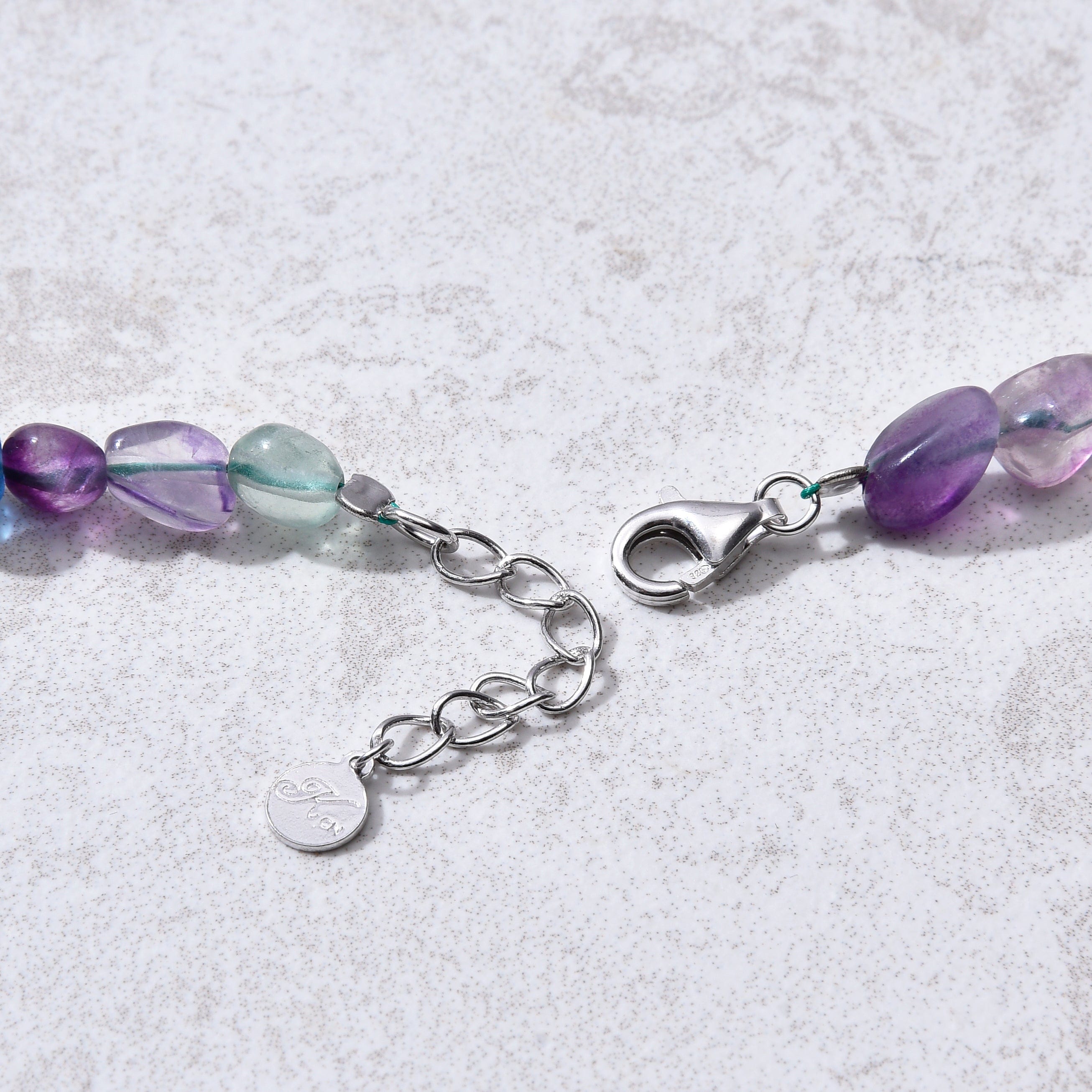 KALIFANO Gemstone Jewelry 8mm Fluorite 30" Necklace / Multi wrap Bracelet N77-FL