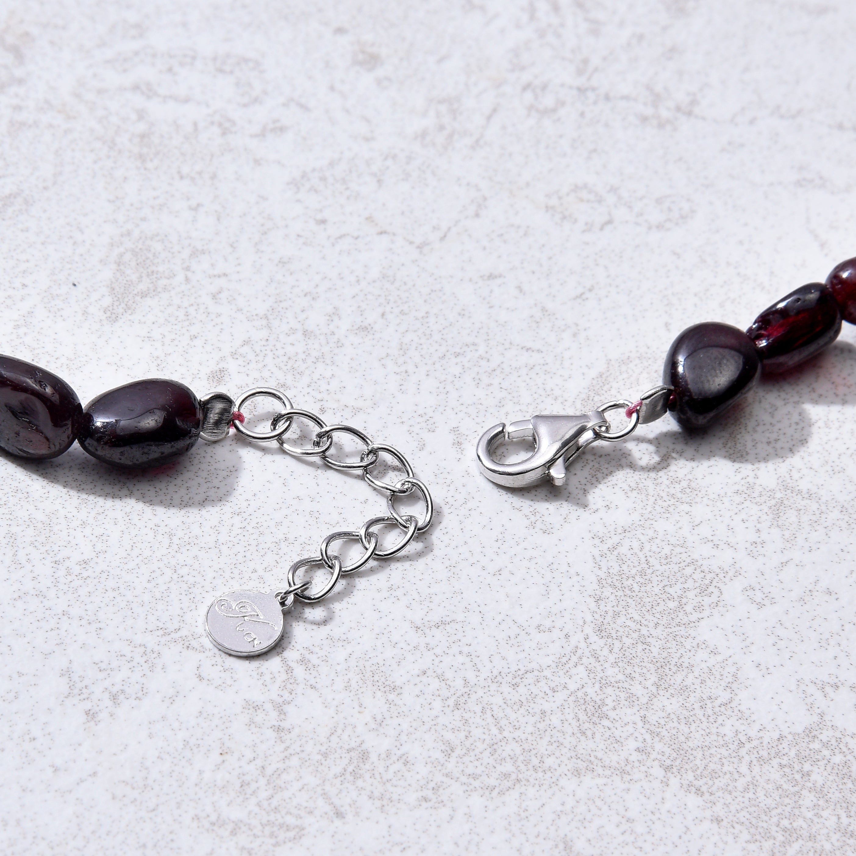 KALIFANO Gemstone Jewelry 8mm Garnet 30" Necklace / Multi wrap Bracelet N77-GA