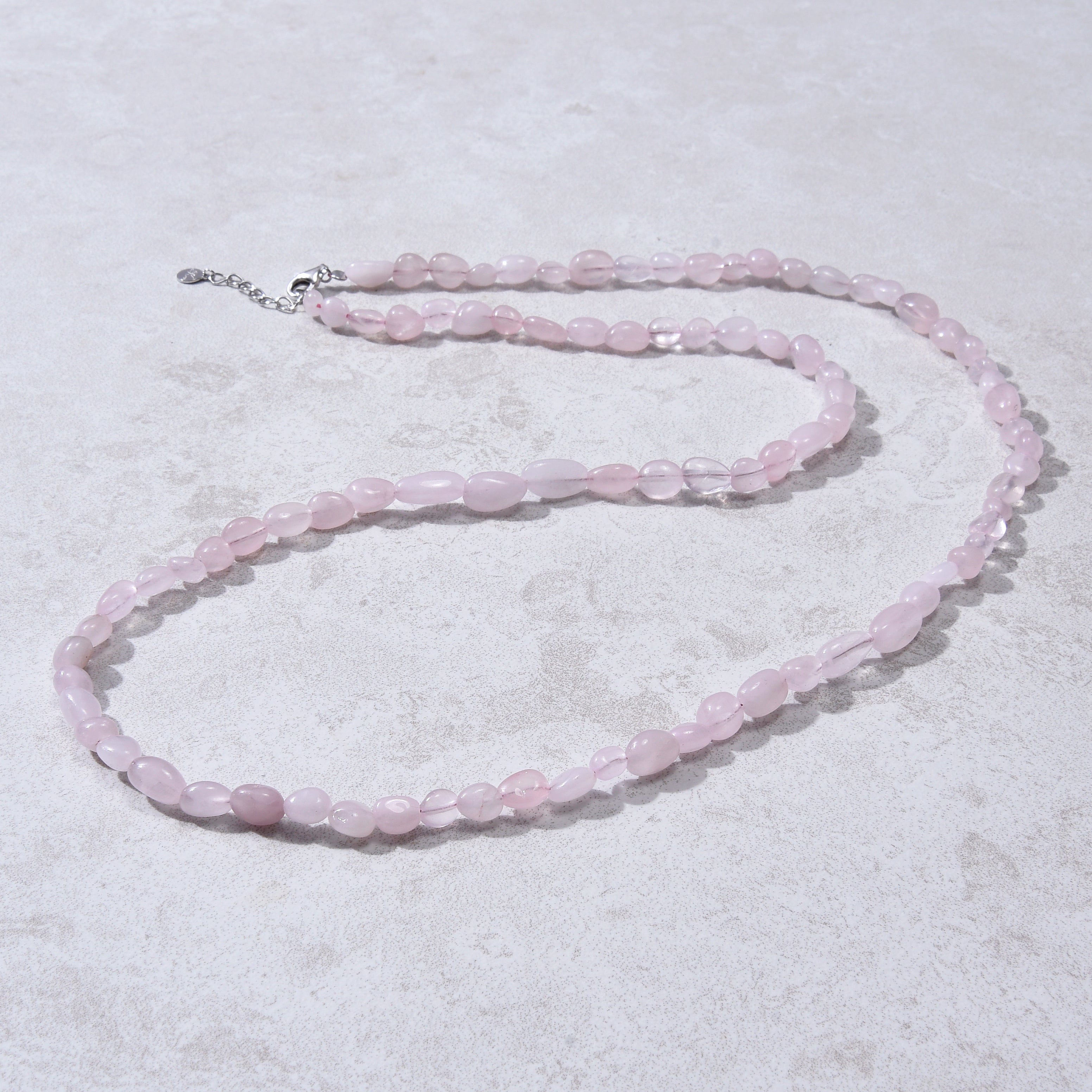KALIFANO Gemstone Jewelry 8mm Rose Quartz 30" Necklace / Multi wrap Bracelet N77-RQ