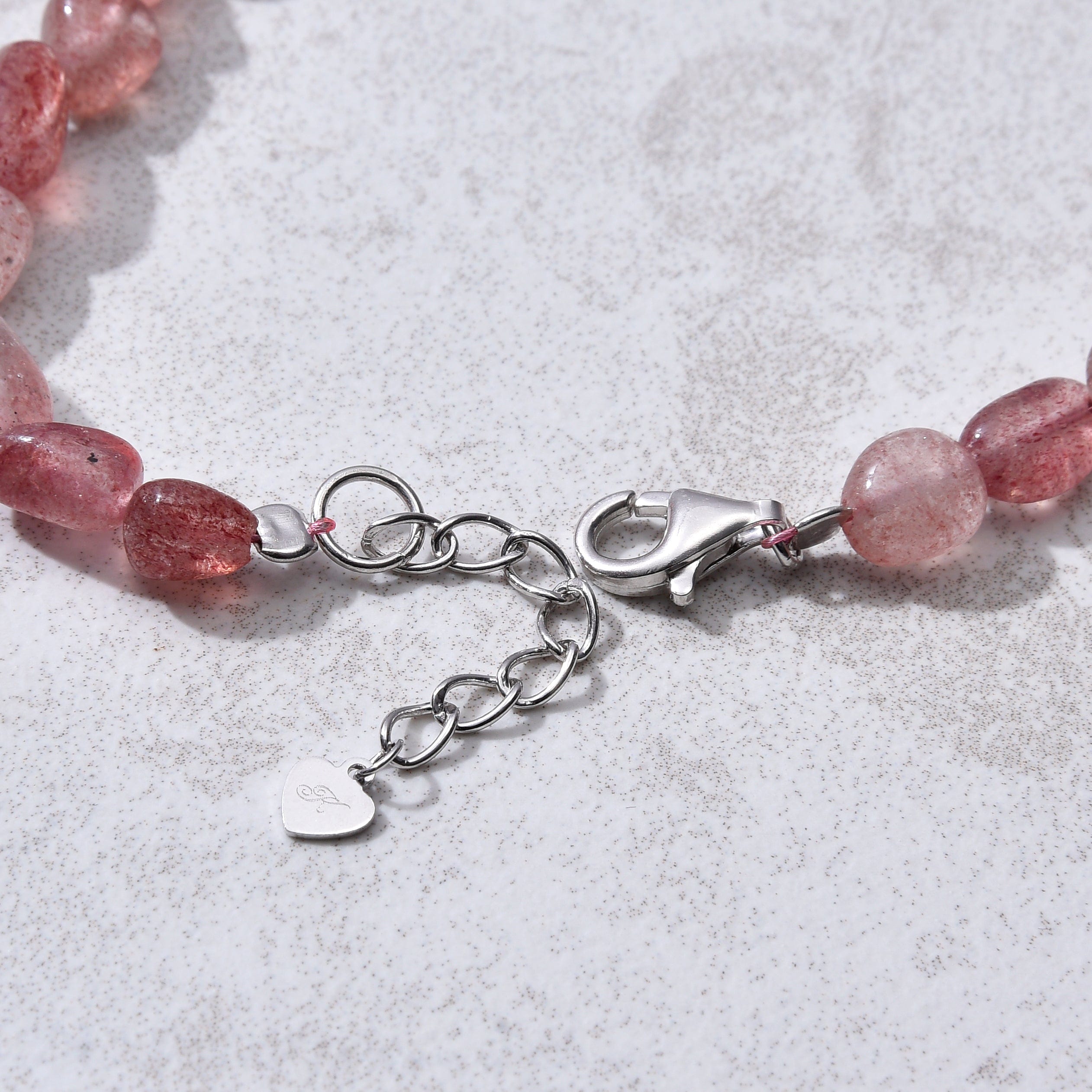 KALIFANO Gemstone Jewelry 8mm Strawberry Quartz 30" Necklace / Multi wrap Bracelet N77-SBQ