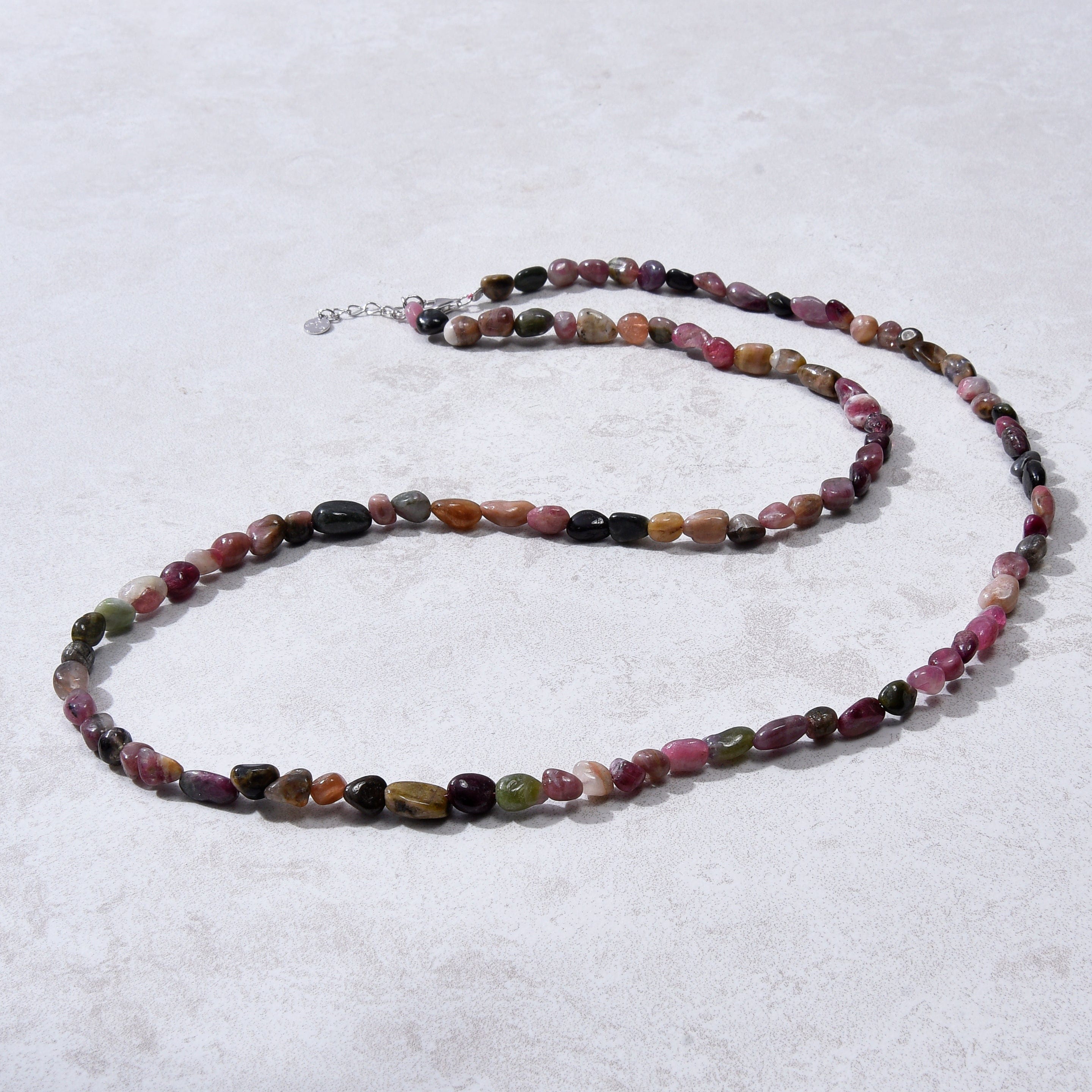 KALIFANO Gemstone Jewelry 8mm Tourmaline 30" Necklace / Multi wrap Bracelet N77-TR