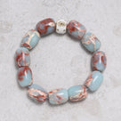 Agalmatolite 12x16mm Natural Gemstone Stretch Bracelet