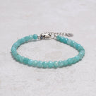 Amazonite 4mm Natural Gemstone Bracelet with Sterling Silver Clasp