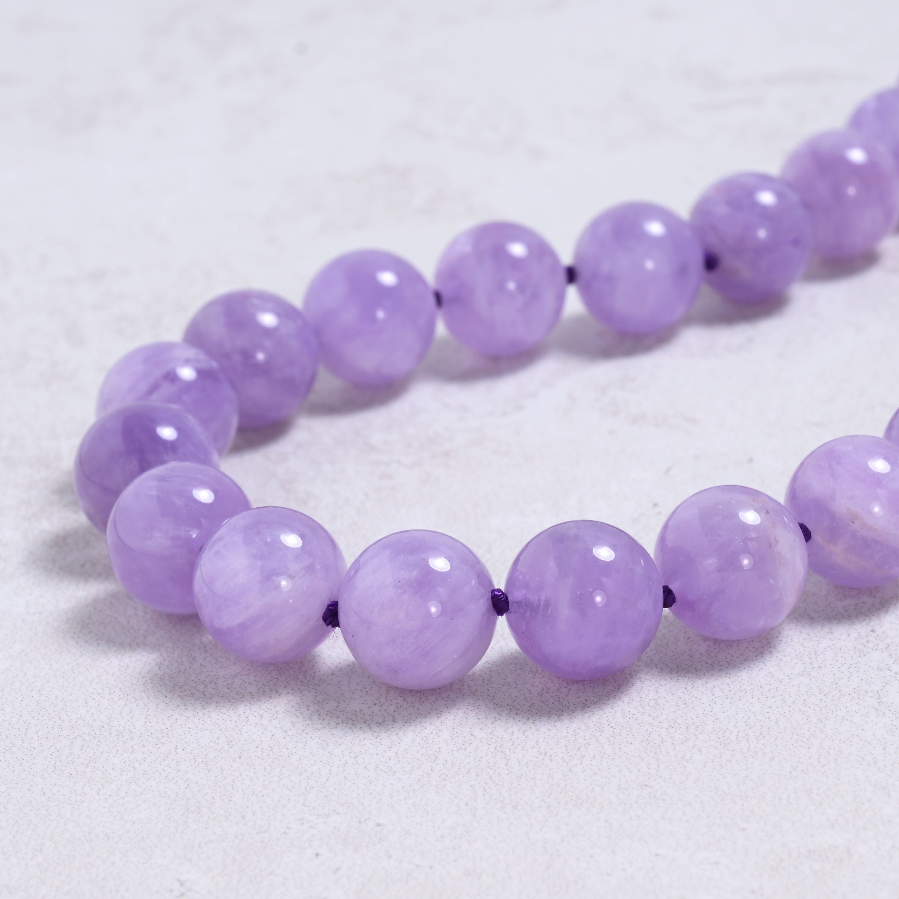 Kalifano Gemstone Jewelry Amethyst 14mm Round Gemstone Necklace with Sterling Silver Clasp - 22" 9SN-AM