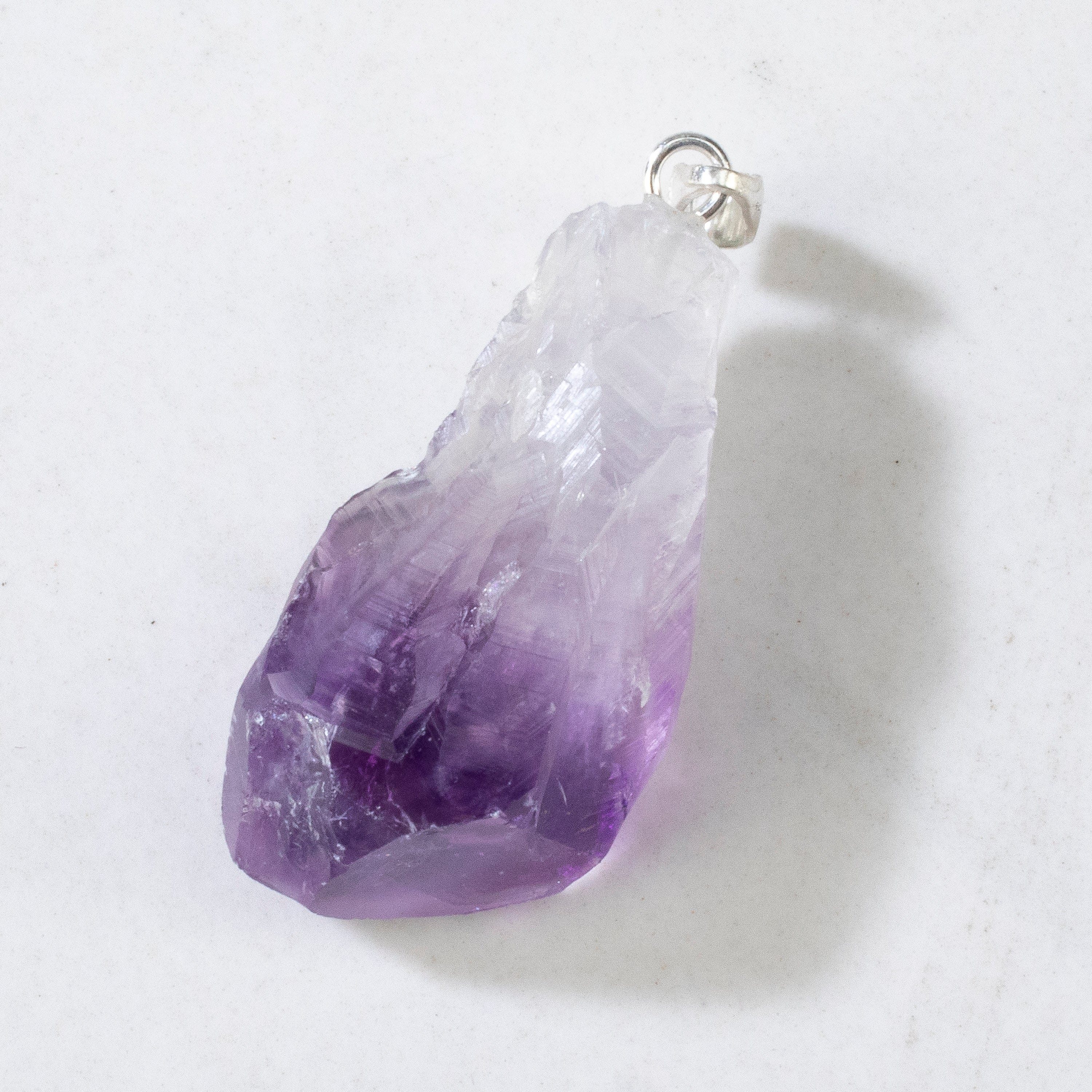KALIFANO Gemstone Jewelry Amethyst Point Sterling Silver Pendant CJN-SILV-AMPOINT