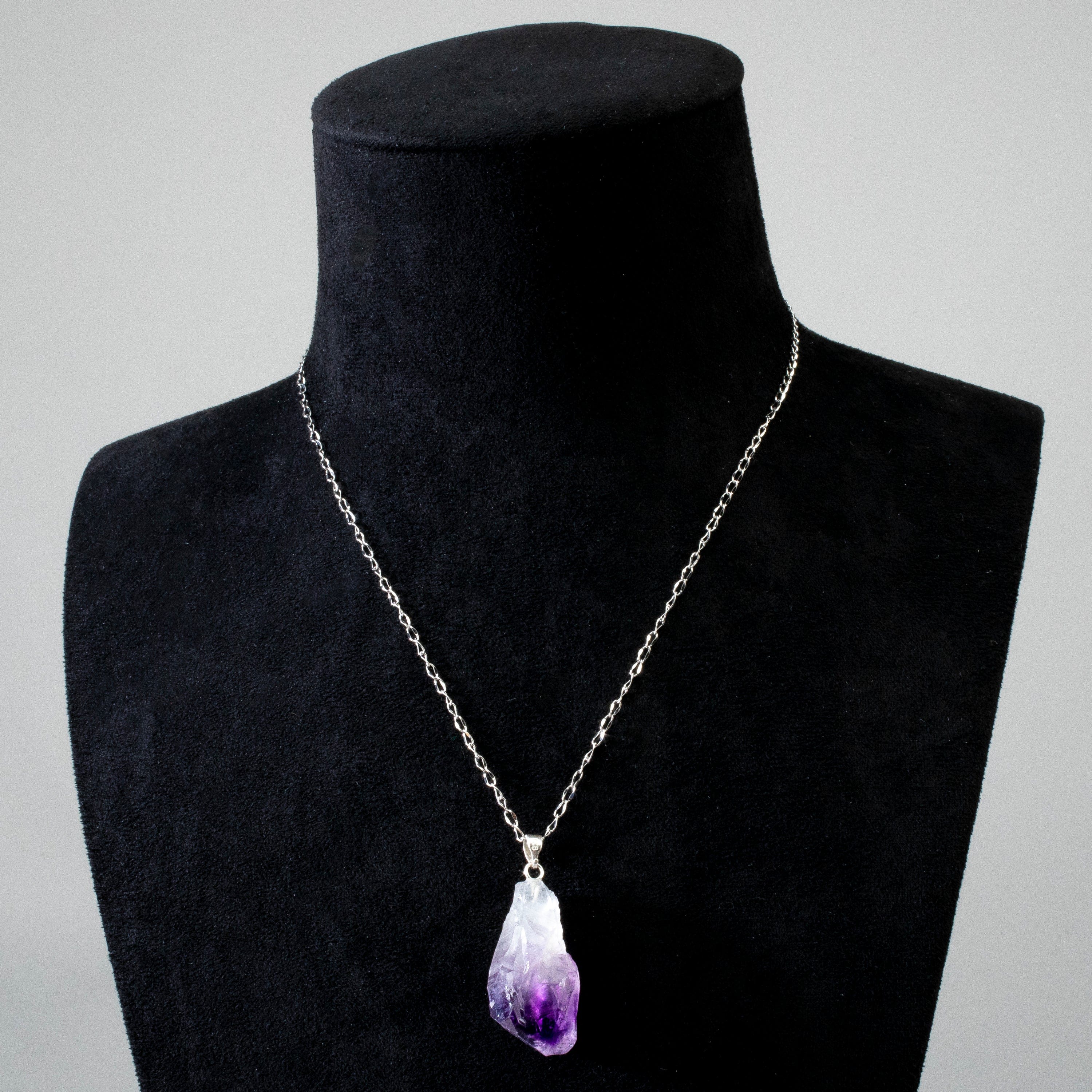 KALIFANO Gemstone Jewelry Amethyst Point Sterling Silver Pendant CJN-SILV-AMPOINT
