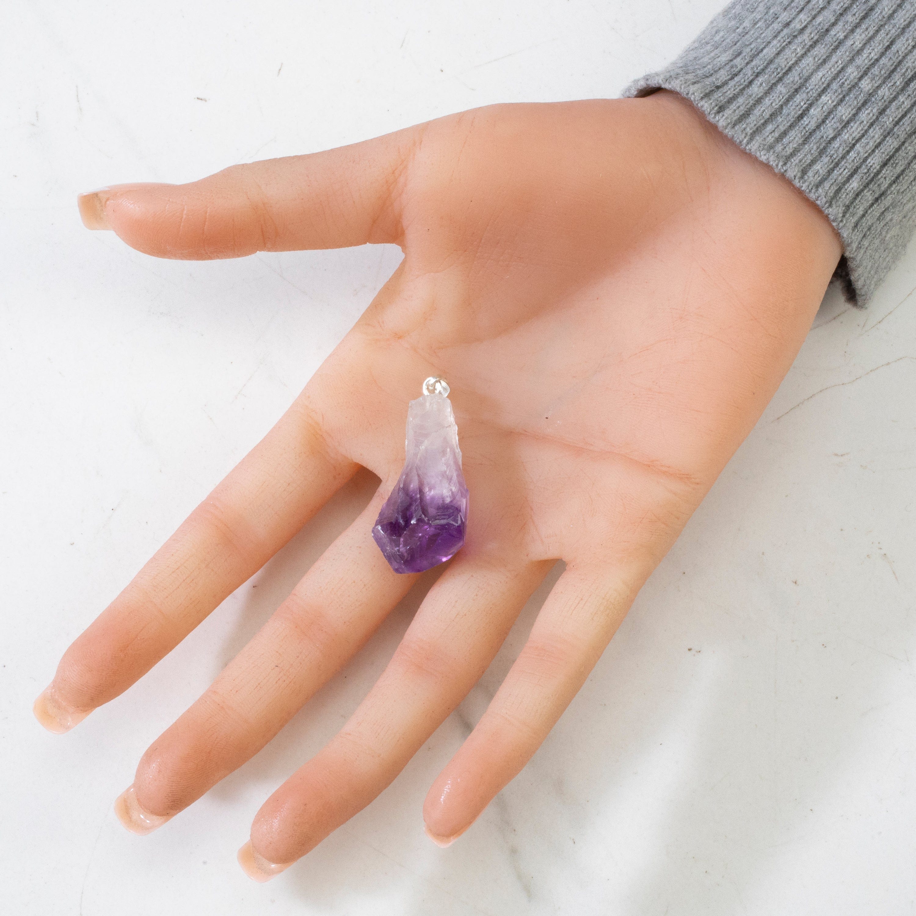KALIFANO Gemstone Jewelry Amethyst Point Sterling Silver Pendant CJN-SILV-AMPOINT