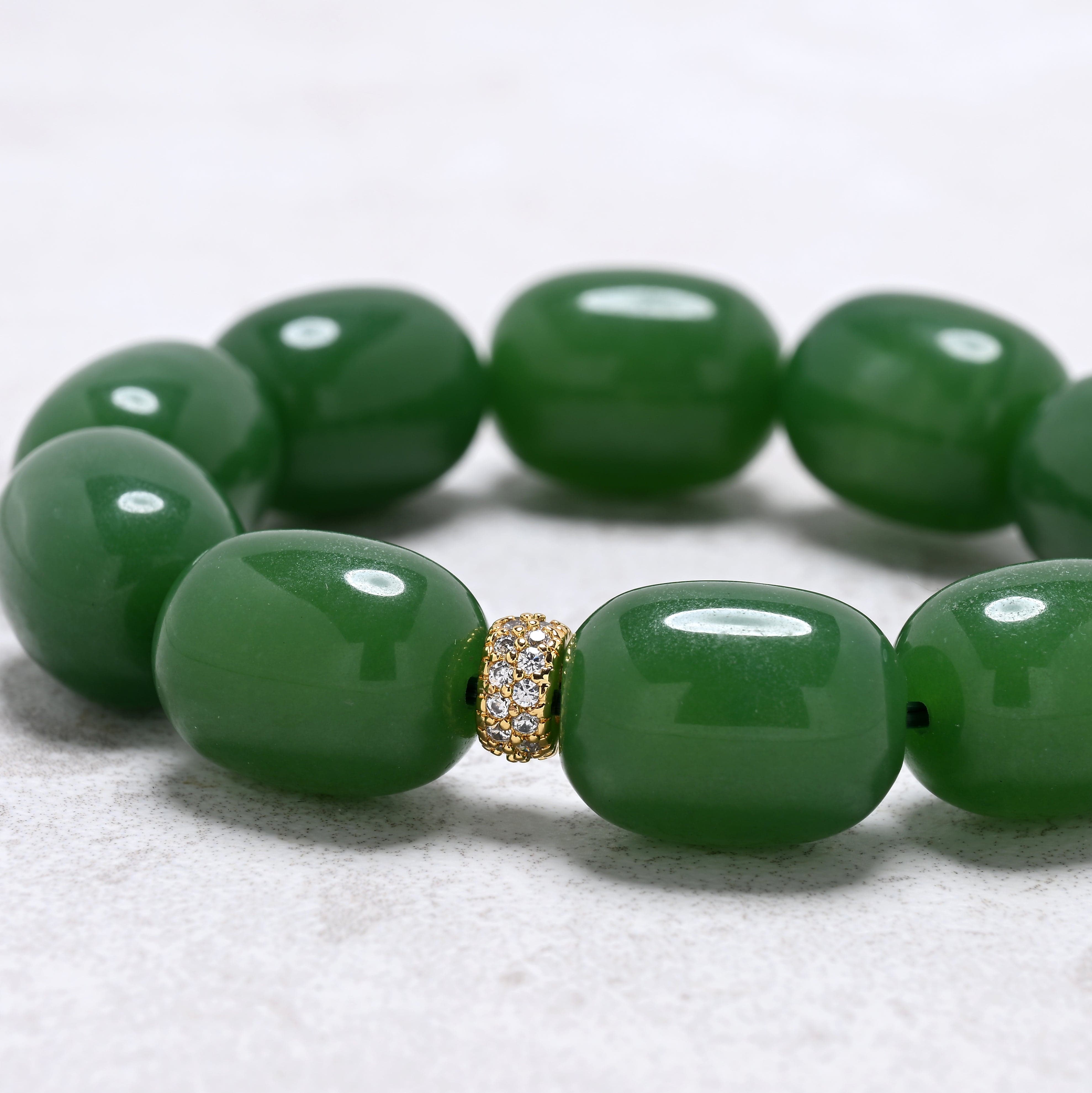 KALIFANO Gemstone Jewelry Aventurine 14x18mm Natural Gemstone Stretch Bracelet