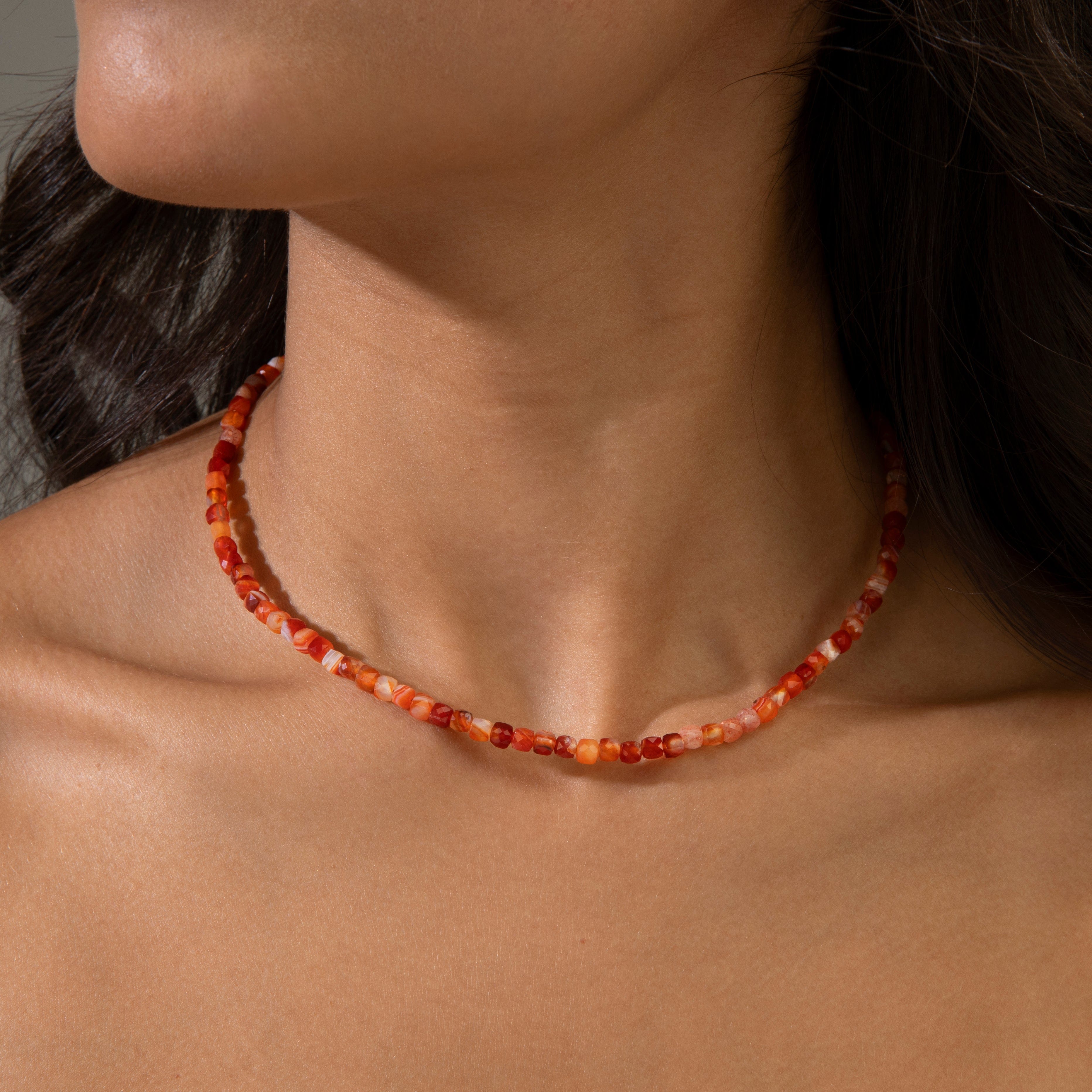 GAVILANE ガヴィラーネ ブロンズカラー レッドラインストーン ネックレス kalifano-gemstone-jewelry-
