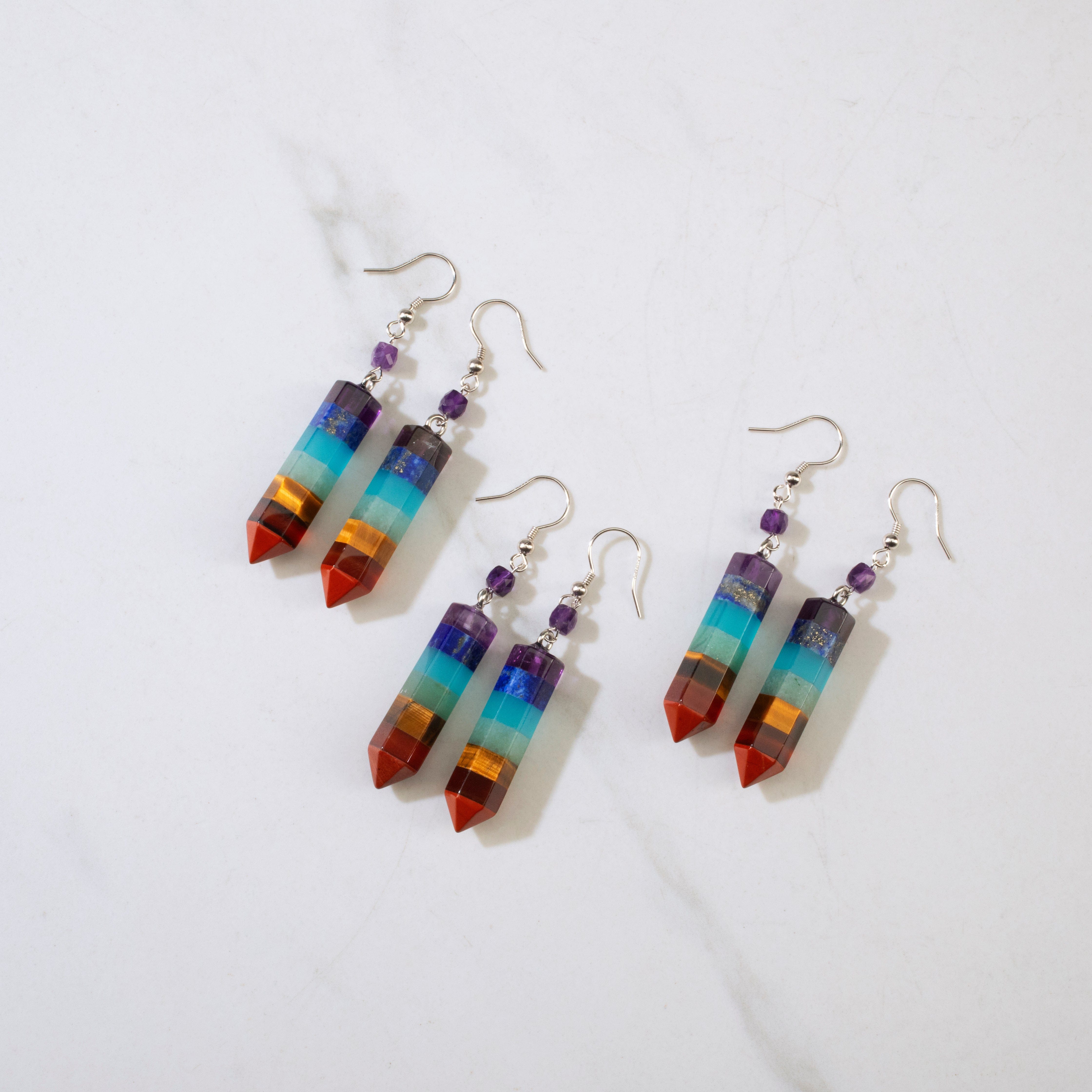 KALIFANO Gemstone Jewelry Chakra Point Earrings CEP-AM