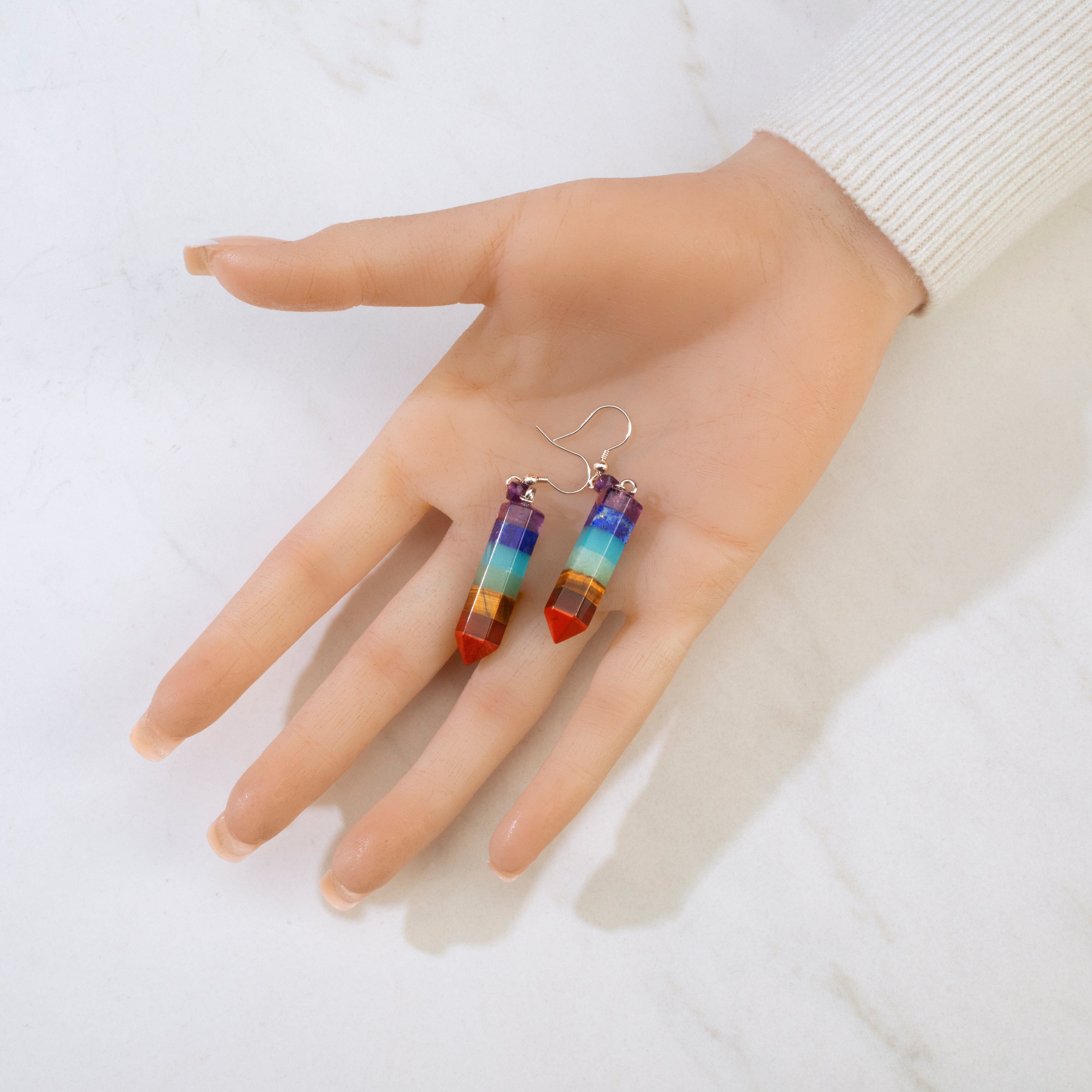 KALIFANO Gemstone Jewelry Chakra Point Earrings CEP-AM
