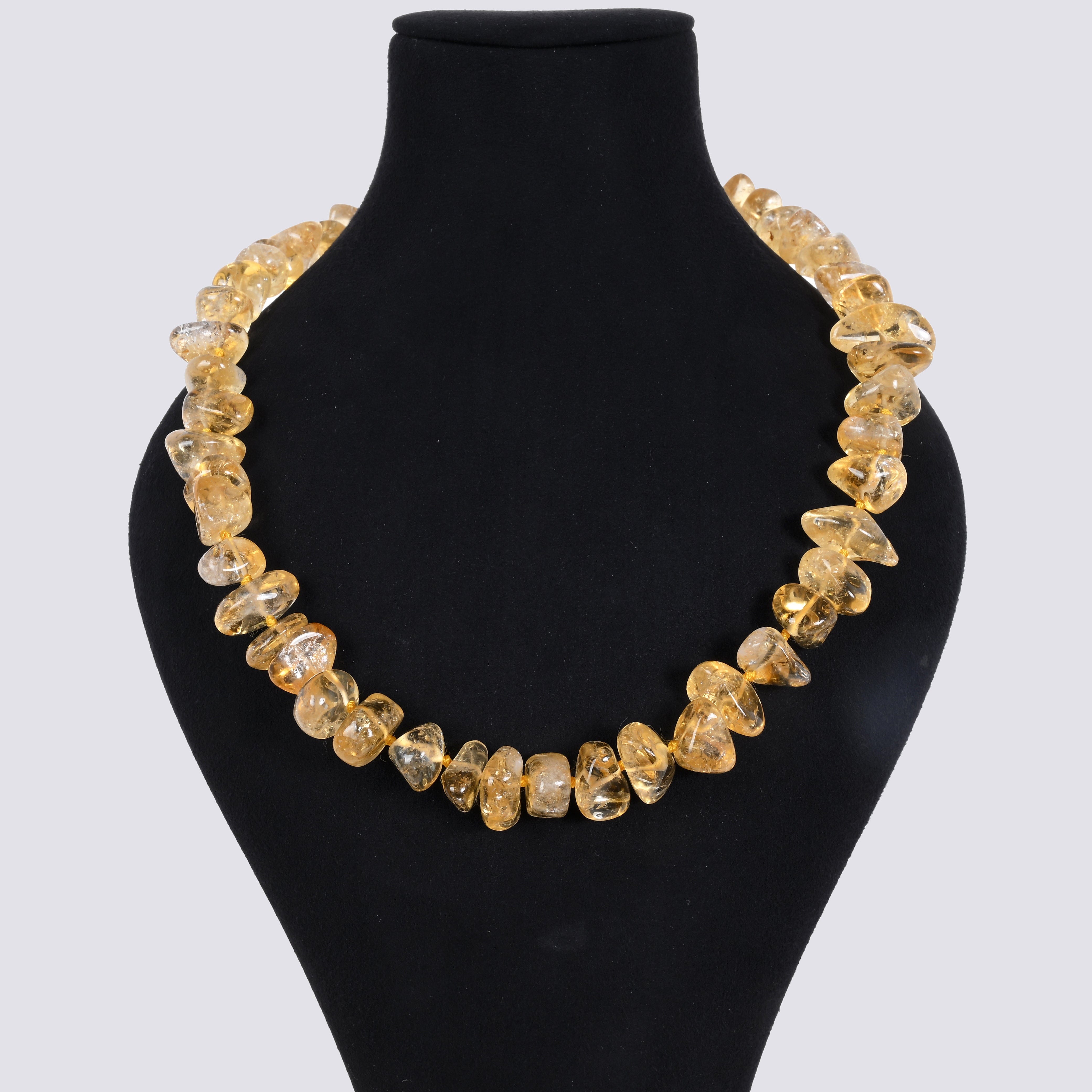 Kalifano Gemstone Jewelry Citrine Irregular Gemstone Necklace with Sterling Silver Clasp - 22" 9GN-CT