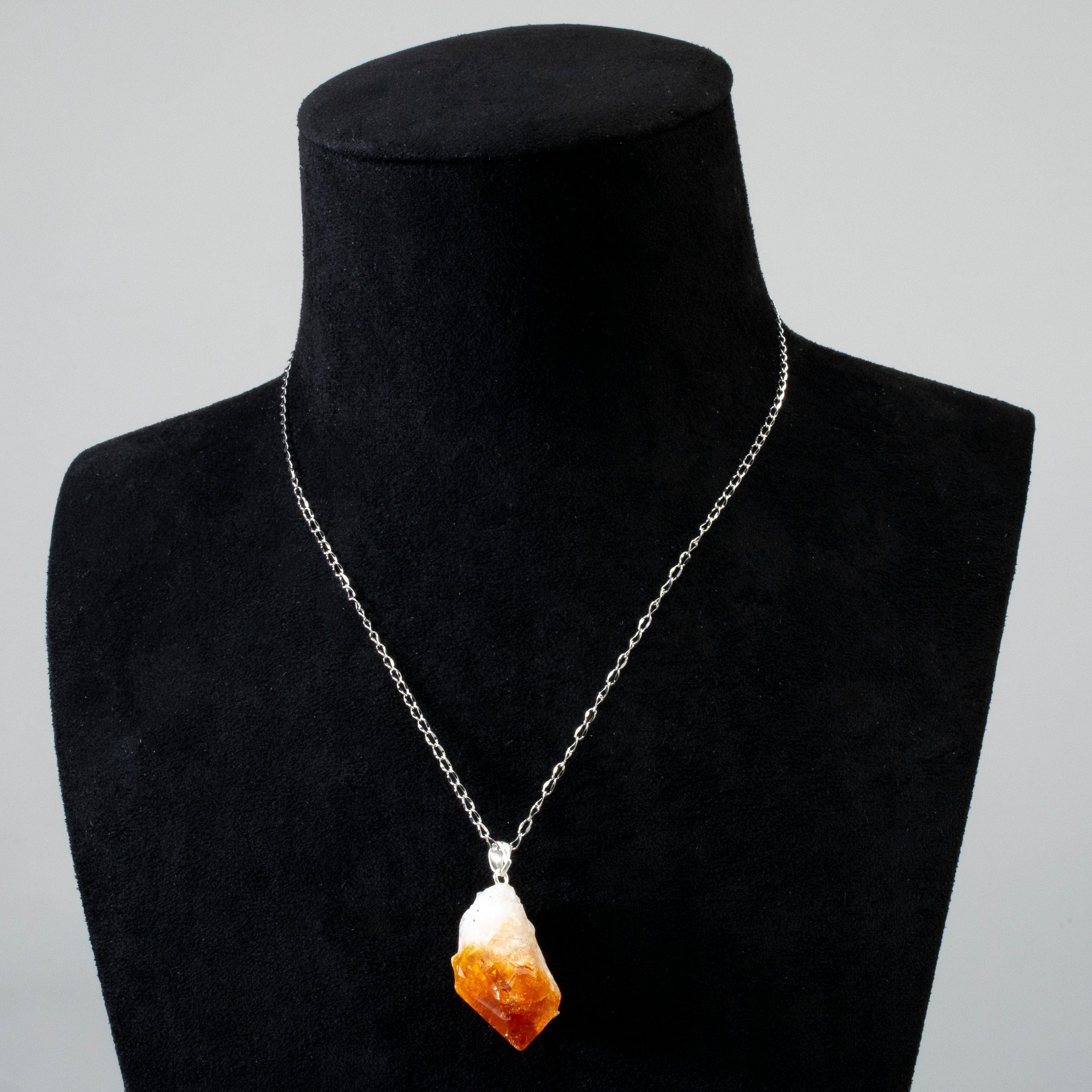 KALIFANO Gemstone Jewelry Citrine Point Sterling Silver Pendant CJN-SILV-CTPOINT