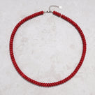 Coral 4x7mm Necklace With Sterling Silver Clasp - 18