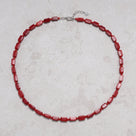 Coral 5x8mm Necklace With Sterling Silver Clasp - 18