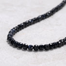 Dark Sapphire 4mm Necklace With Sterling Silver Clasp - 16