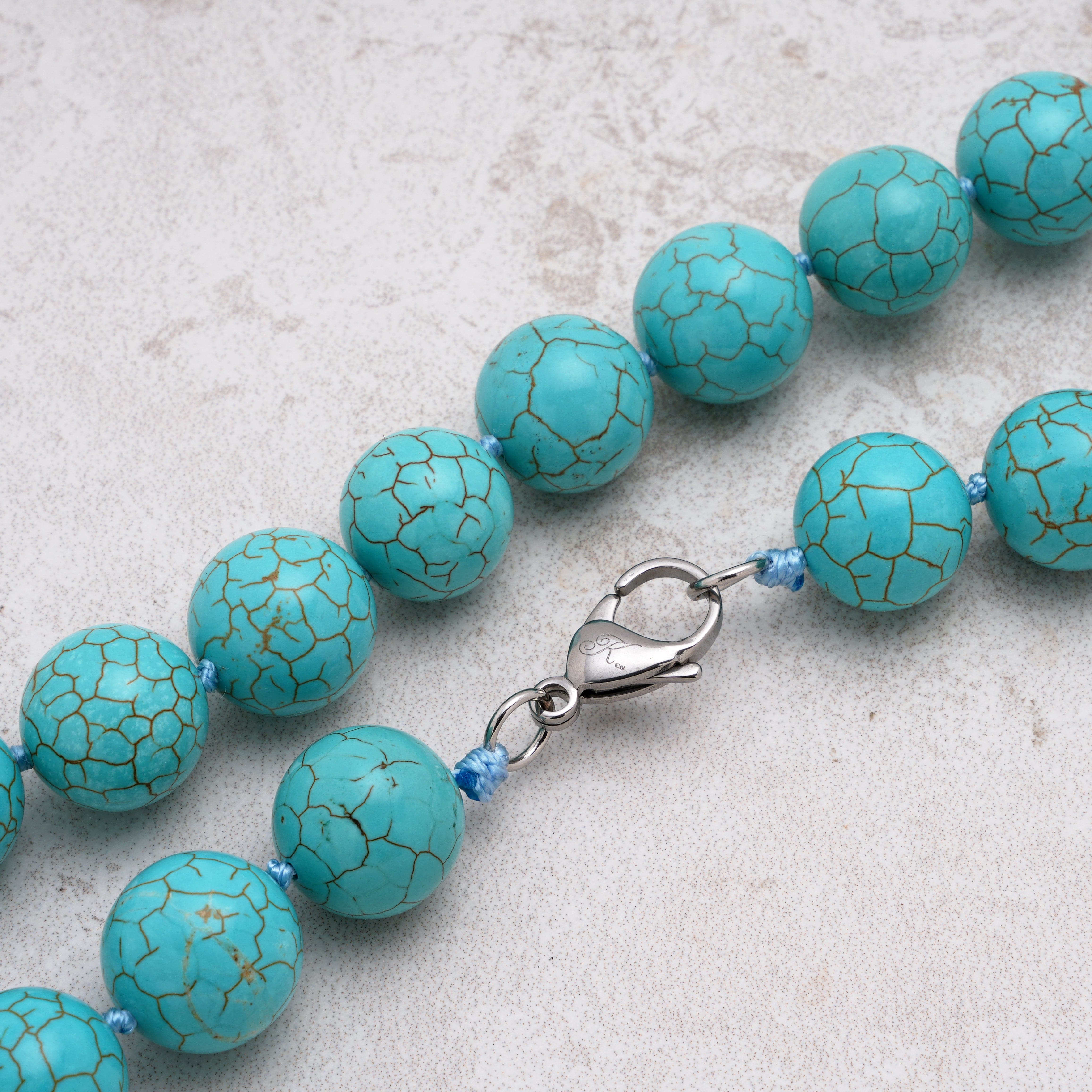 KALIFANO Gemstone Jewelry Howlite Turquoise Necklace HTN-13