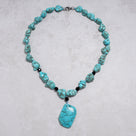 Howlite Turquoise Necklace With Stainless Steel Clasp - 22