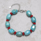 King Howlite Turquoise 10x14mm Natural Gemstone Bracelet with Sterling Silver Clasp