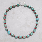 King Howlite Turquoise 10x14mm Necklace With Sterling Silver Clasp - 20