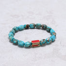 King Howlite Turquoise Natural Gemstone Stretch Bracelet With London Routemaster Bus Accent Bead