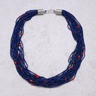 Lapis 2mm Necklace With Sterling Silver Clasp - 21.5