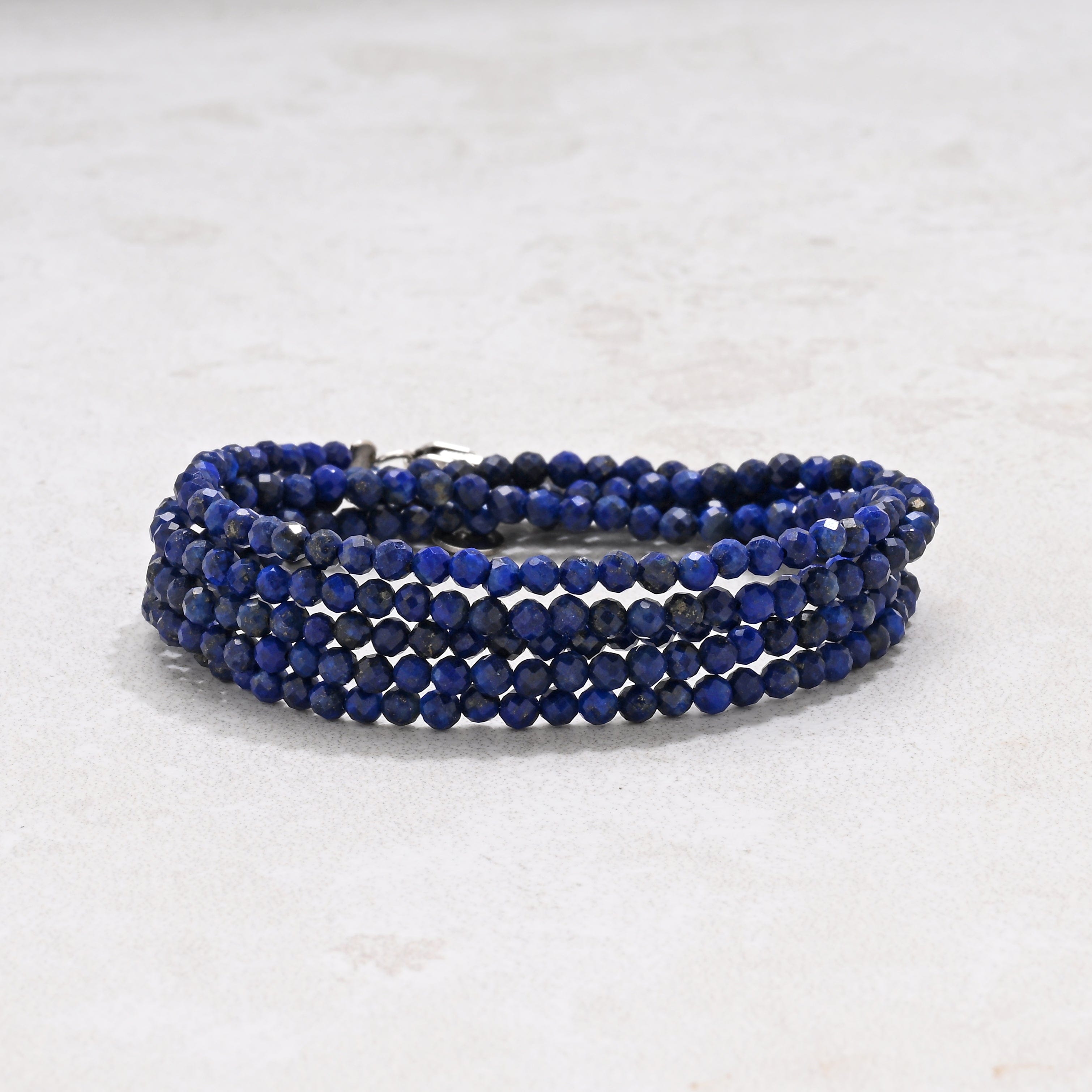KALIFANO Gemstone Jewelry Lapis 3mm Necklace With Sterling Silver Clasp - 31" N3-79S-LP