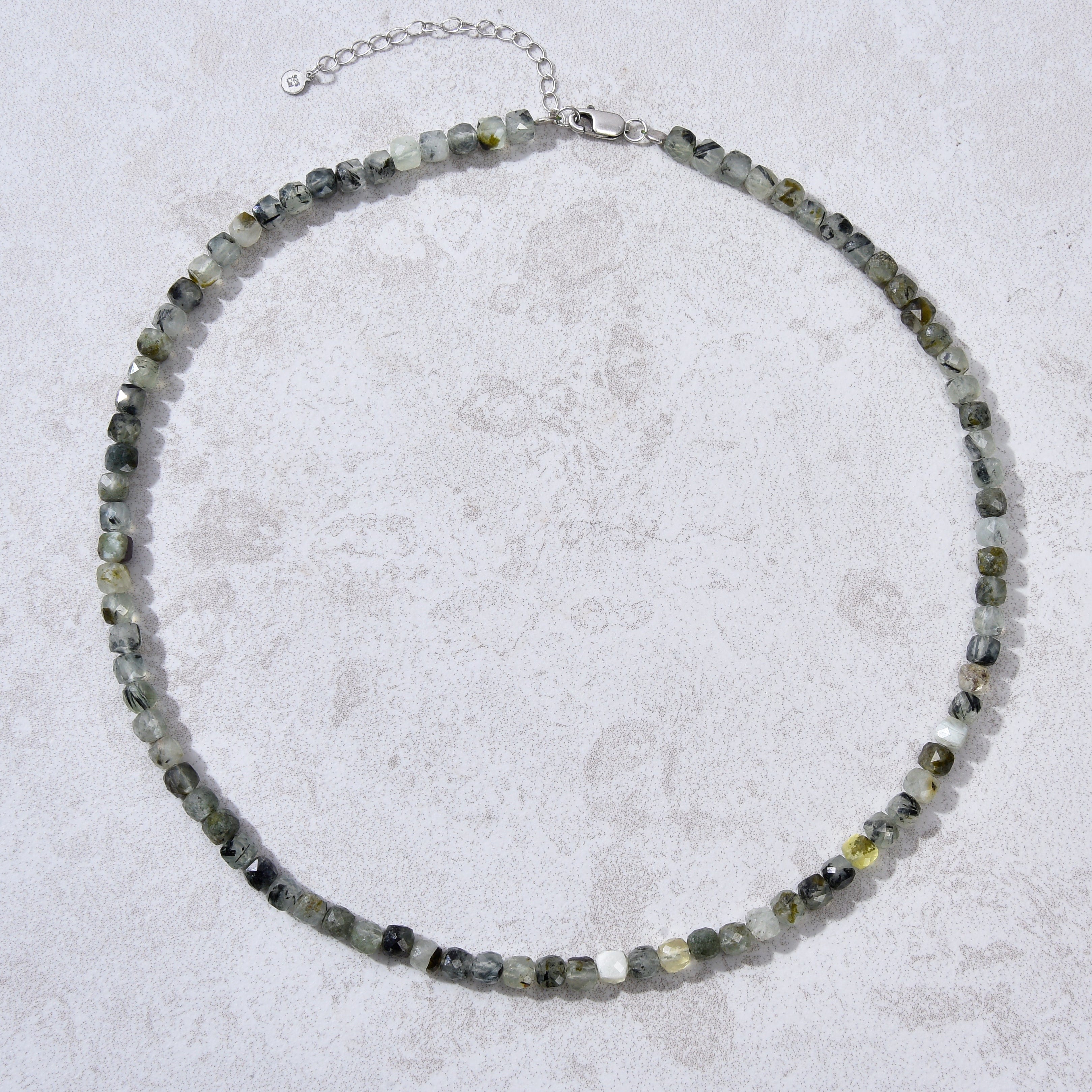 KALIFANO Gemstone Jewelry Moonstone Faceted 4mm Barrel 16" Necklace with Sterling Silver Extender N4-41G-MS