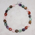 Multi Gem 18x22mm Necklace With Sterling Silver Clasp - 21.5