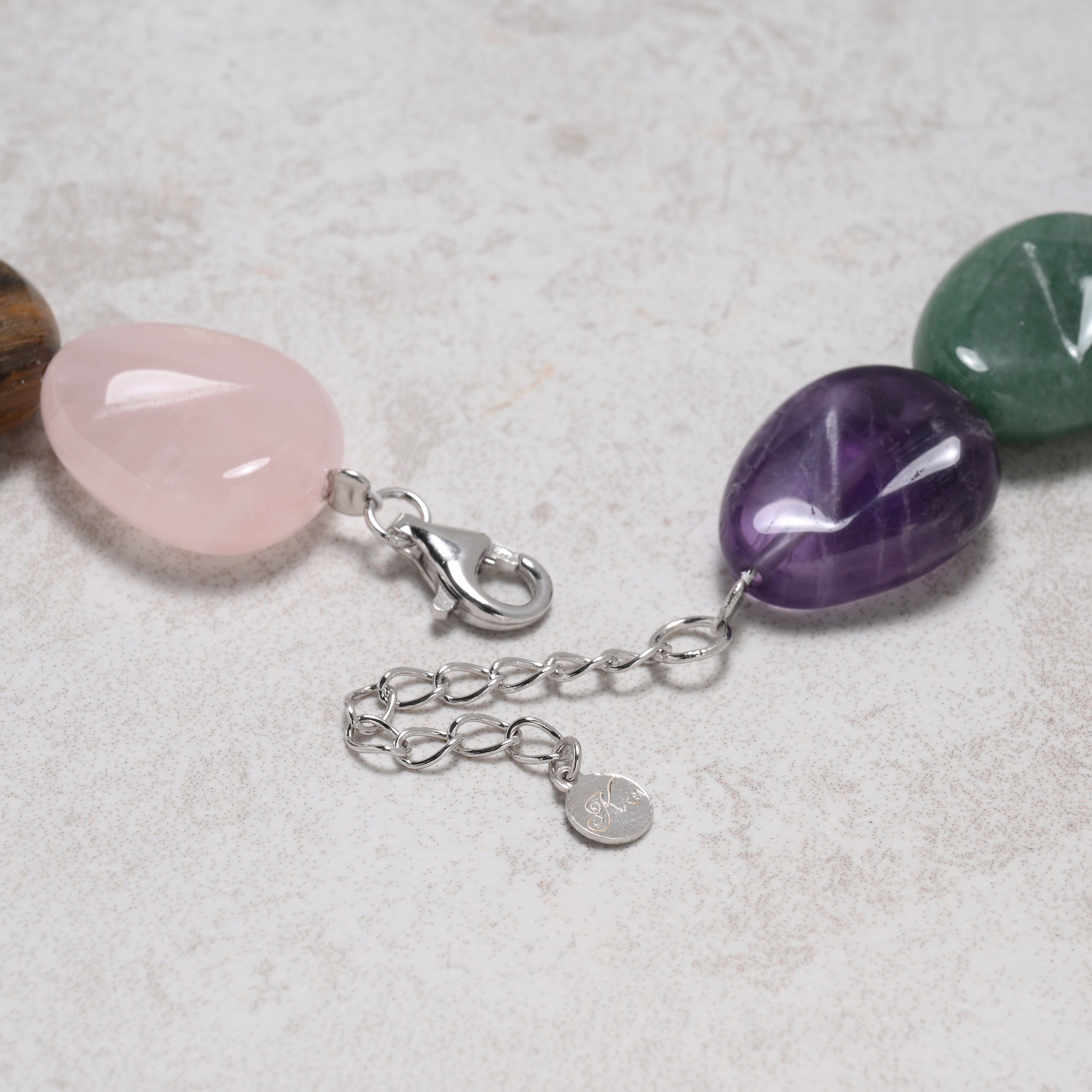 KALIFANO Gemstone Jewelry Multi Gem 18x22mm Necklace With Sterling Silver Clasp - 21.5" 925N-08-MT