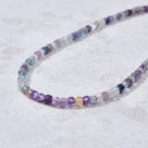 Natural Fluorite Faceted 4mm Barrel 16