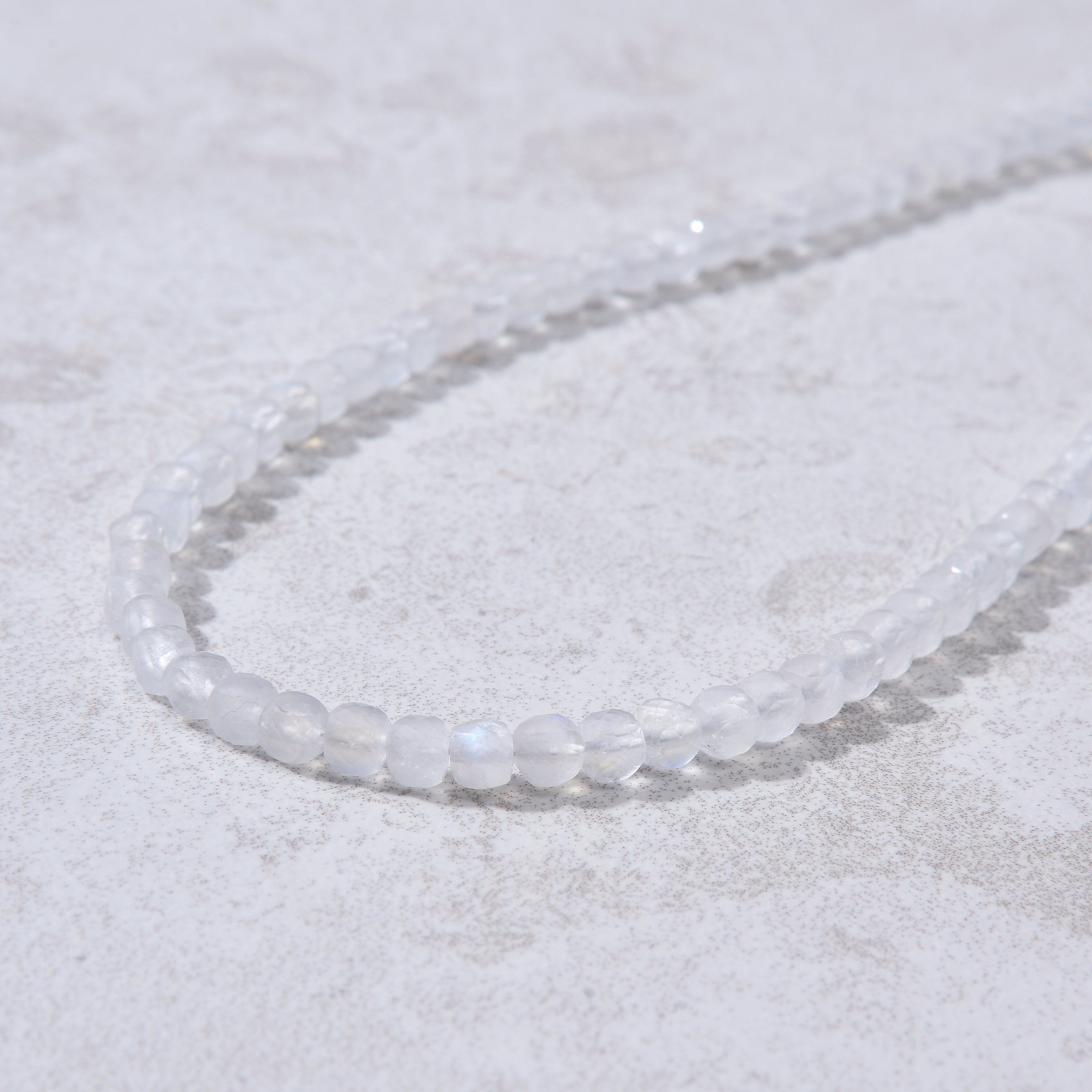 KALIFANO Gemstone Jewelry Natural Prehnite Faceted 4mm Barrel 16" Necklace with Sterling Silver Extender N4-41S-PT