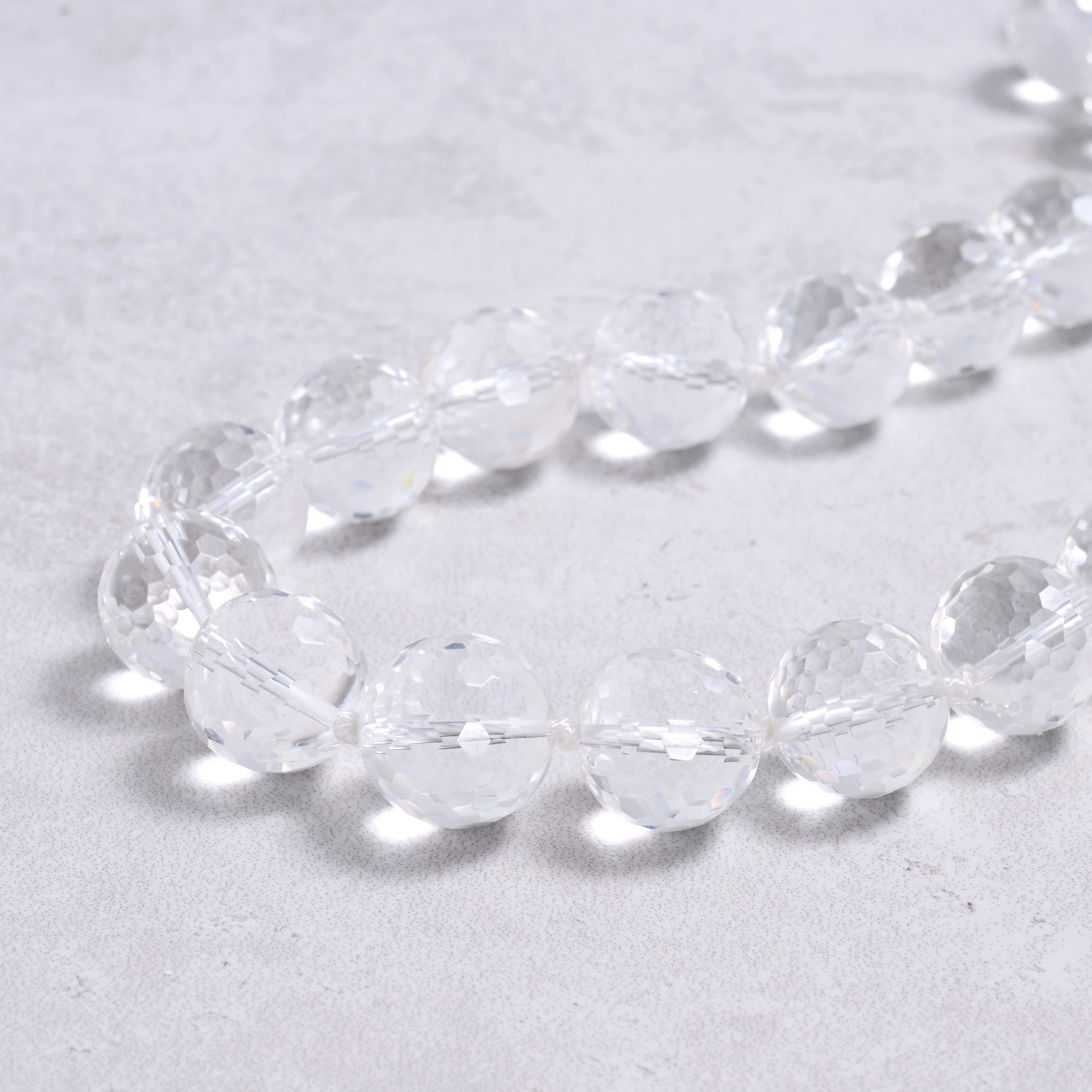 Kalifano Gemstone Jewelry Quartz 16mm Round Gemstone Necklace with Sterling Silver Clasp - 22" 9SN-QZ