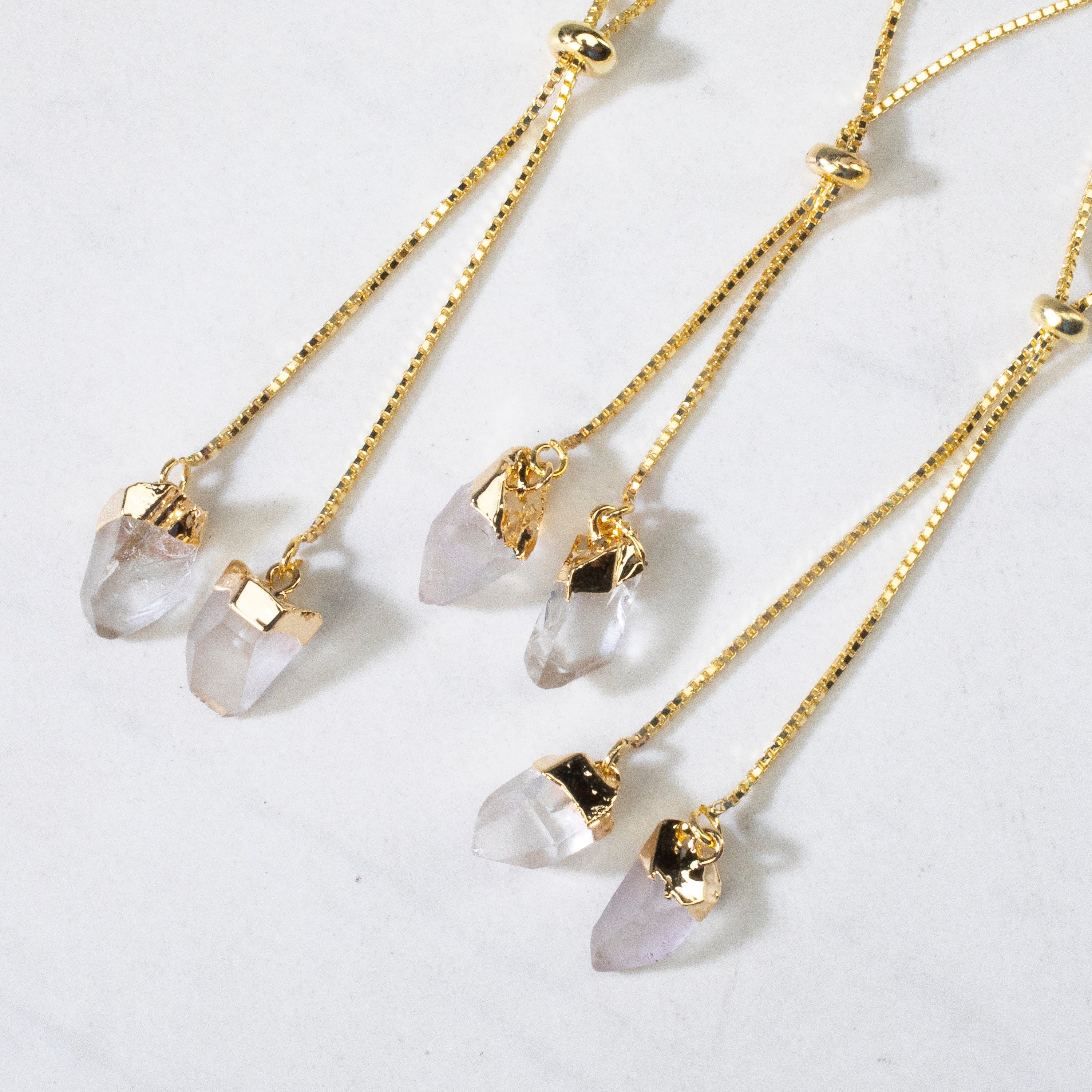 KALIFANO Gemstone Jewelry Quartz Bolo Necklace CJN-2S-QZ