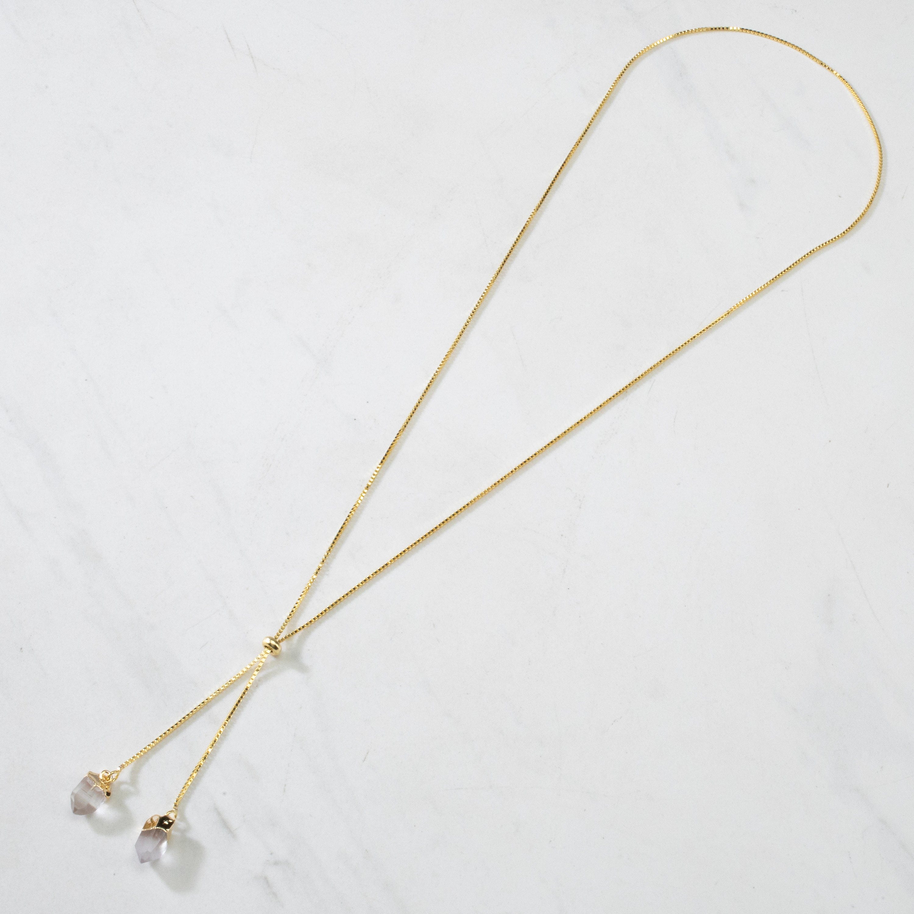 KALIFANO Gemstone Jewelry Quartz Bolo Necklace CJN-2S-QZ