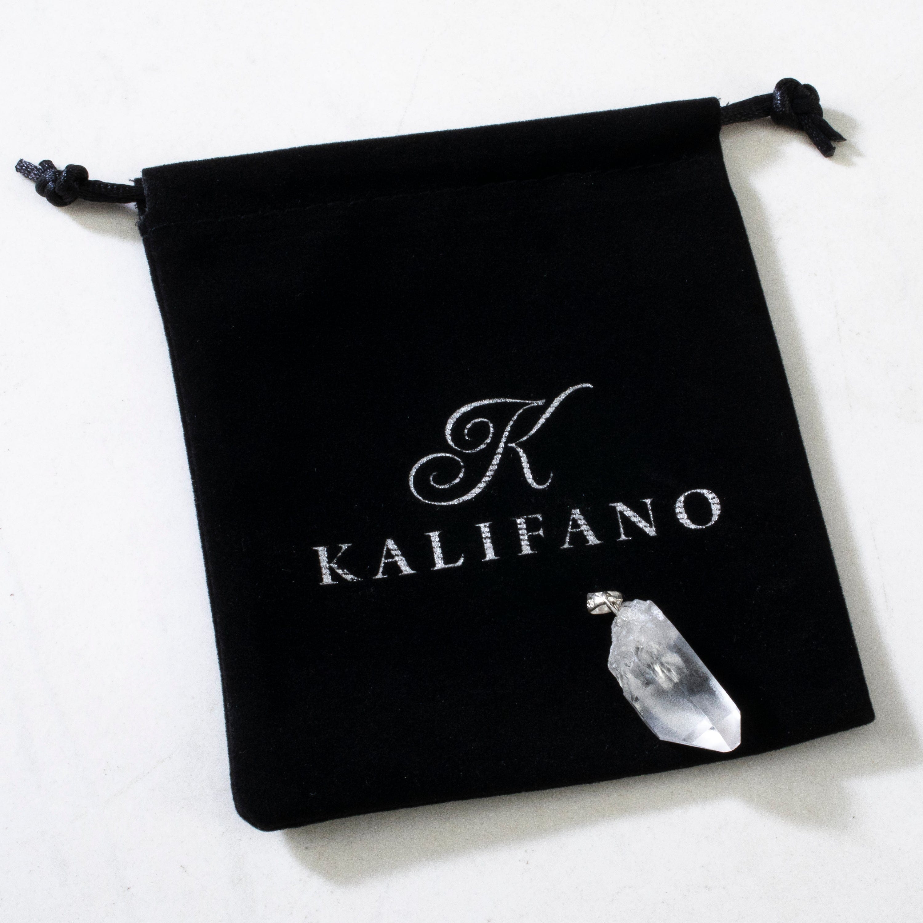 KALIFANO Gemstone Jewelry Quartz Point Sterling Silver Pendant CJN-SILV-QZPOINT