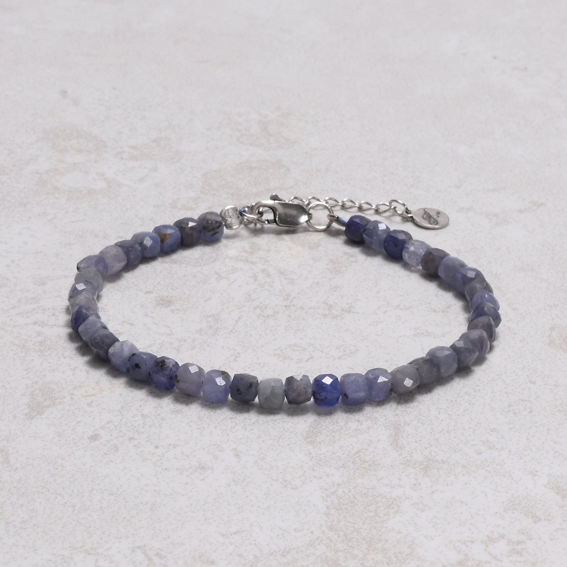 KALIFANO Gemstone Jewelry Tanzanite 4mm Natural Gemstone Bracelet with Sterling Silver Clasp B4-16S-TZ