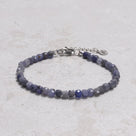 Tanzanite 4mm Natural Gemstone Bracelet with Sterling Silver Clasp