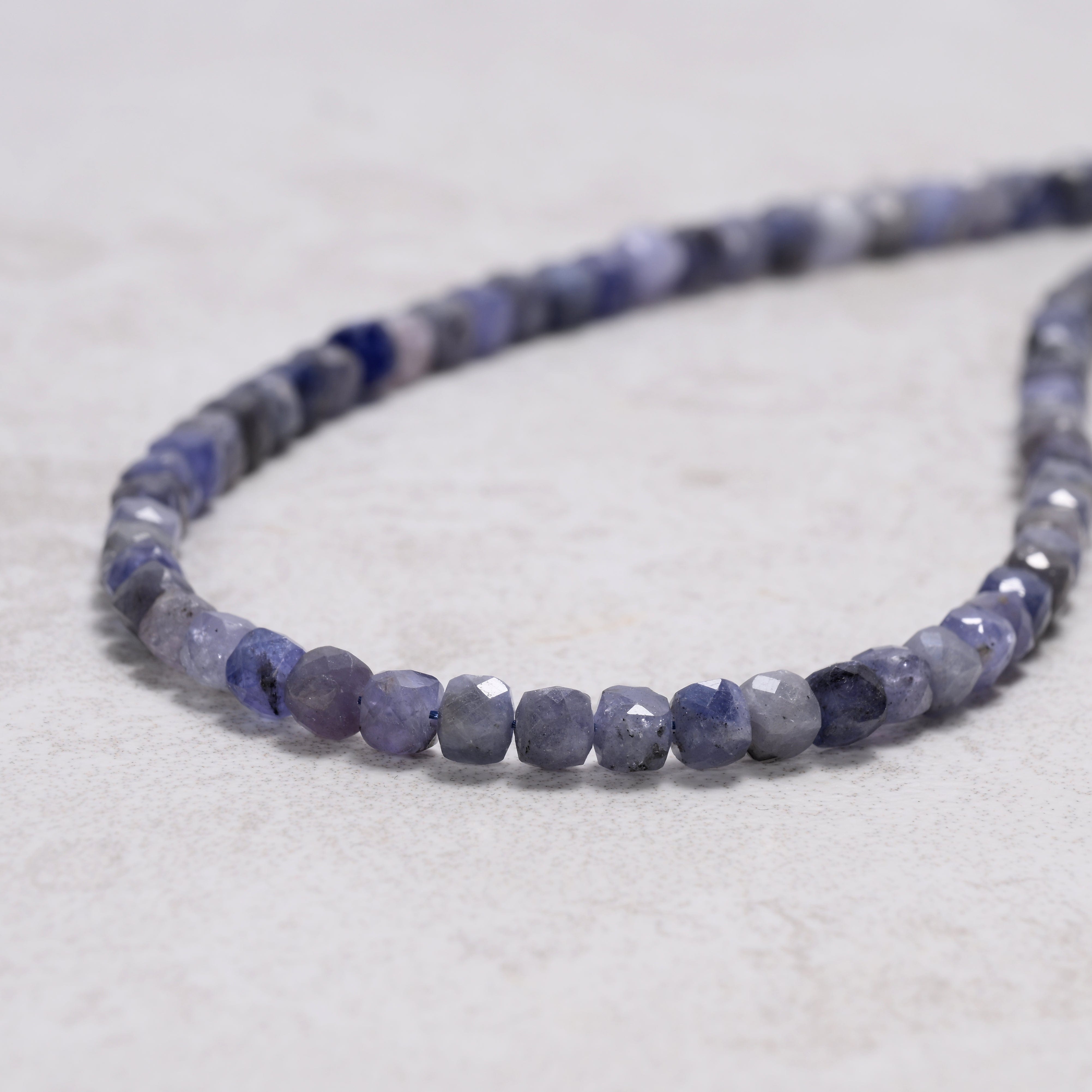 KALIFANO Gemstone Jewelry Tanzanite 4mm Necklace With Sterling Silver Clasp - 16" N4-41S-TZ