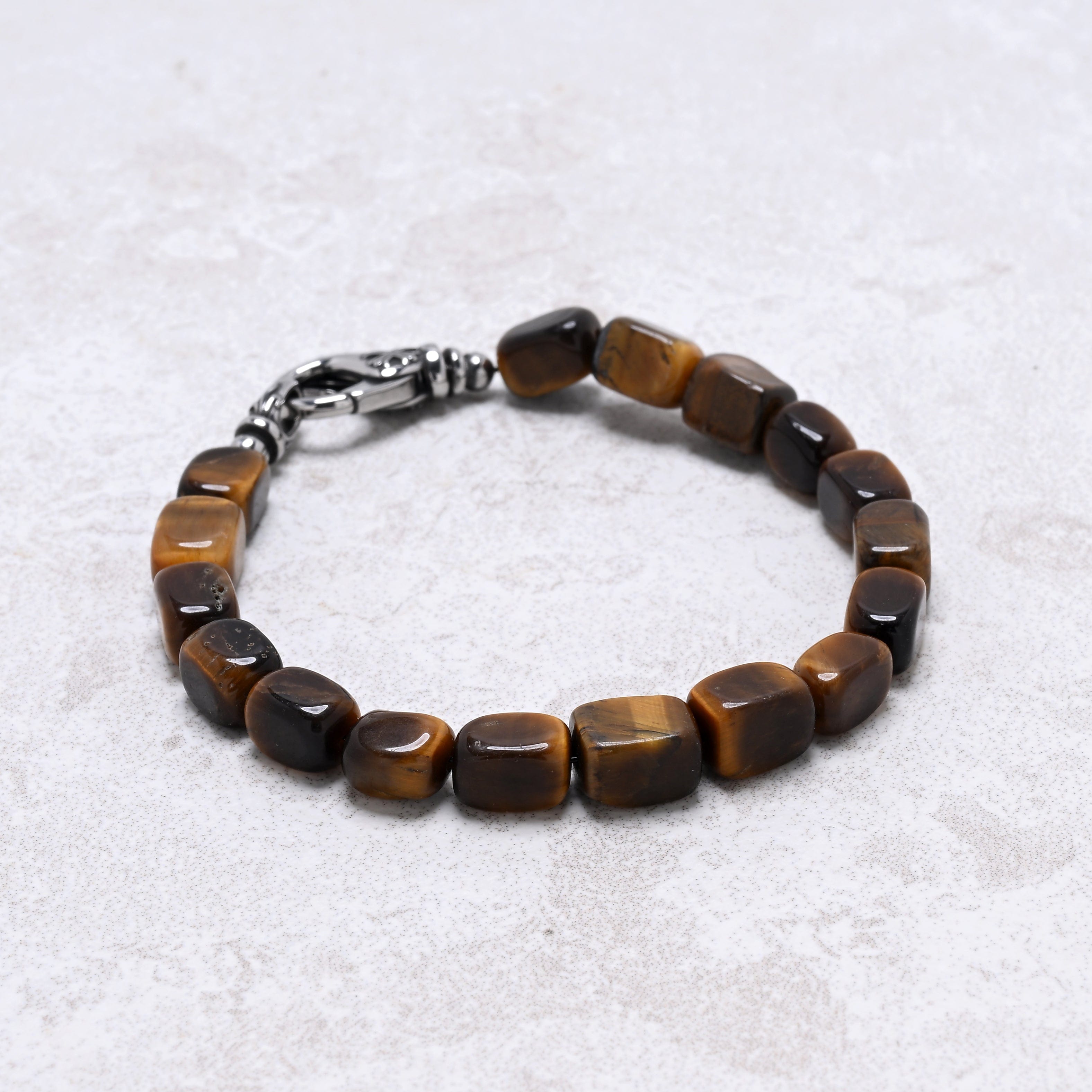 KALIFANO Gemstone Jewelry Tiger Eye 6x9mm Natural Gemstone Bracelet