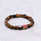 Tiger Eye Natural Gemstone Stretch Bracelet With London Routemaster Bus Accent Bead