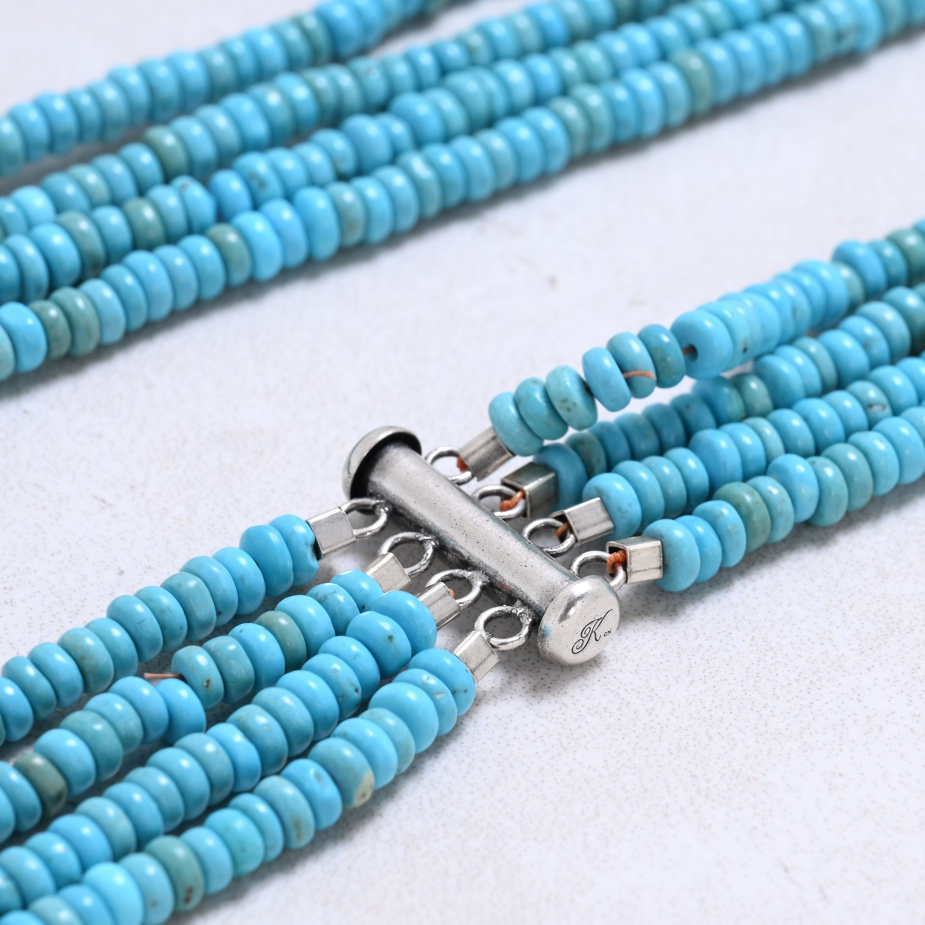 Kalifano Gemstone Jewelry Turquoise Chip Gemstone Necklace with Sterling Silver Clasp - 20" 8SN-BLTQ