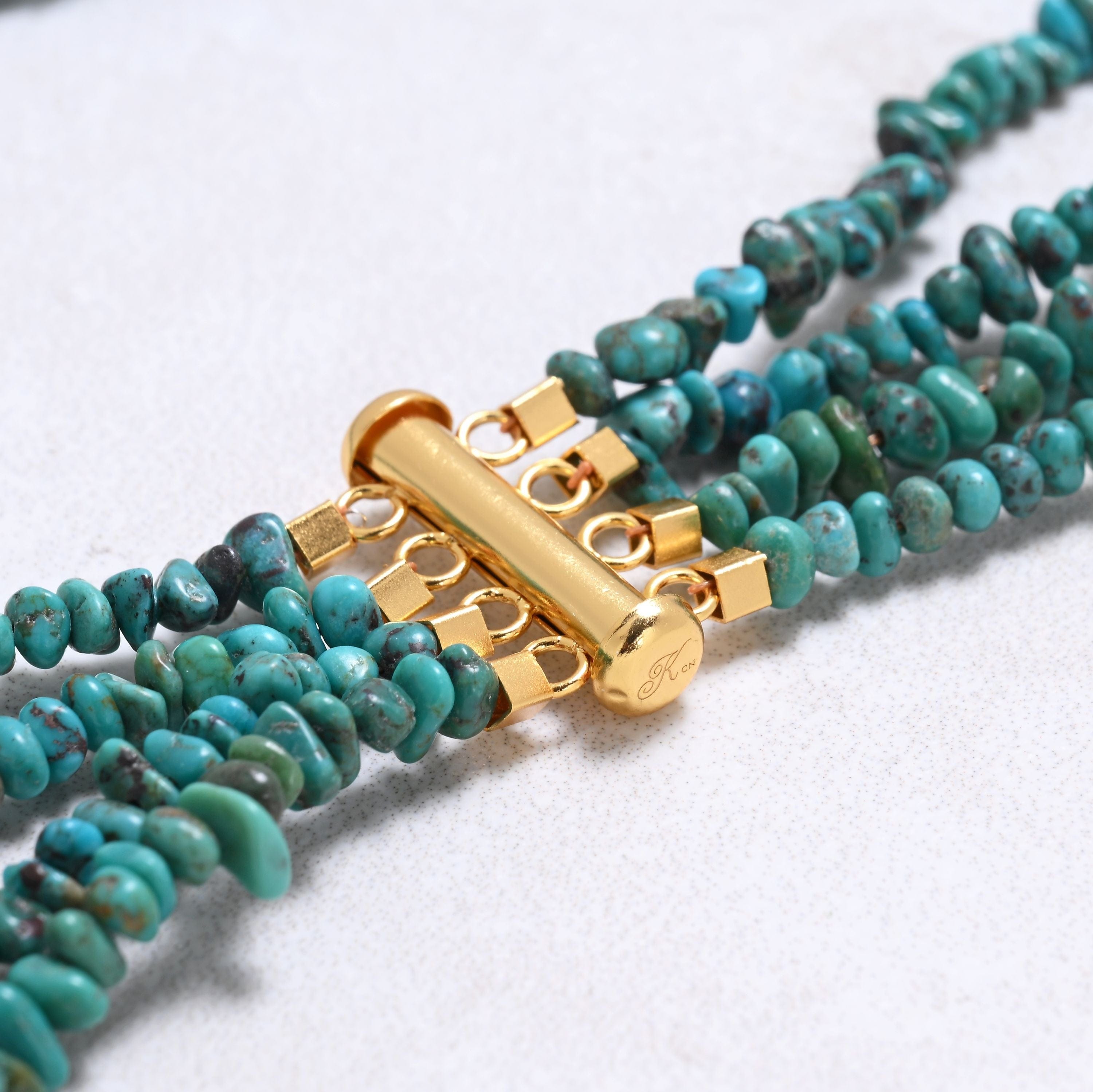 Kalifano Gemstone Jewelry Turquoise Chip Gemstone Necklace with Sterling Silver Clasp - 22" 8GN-BLTQ