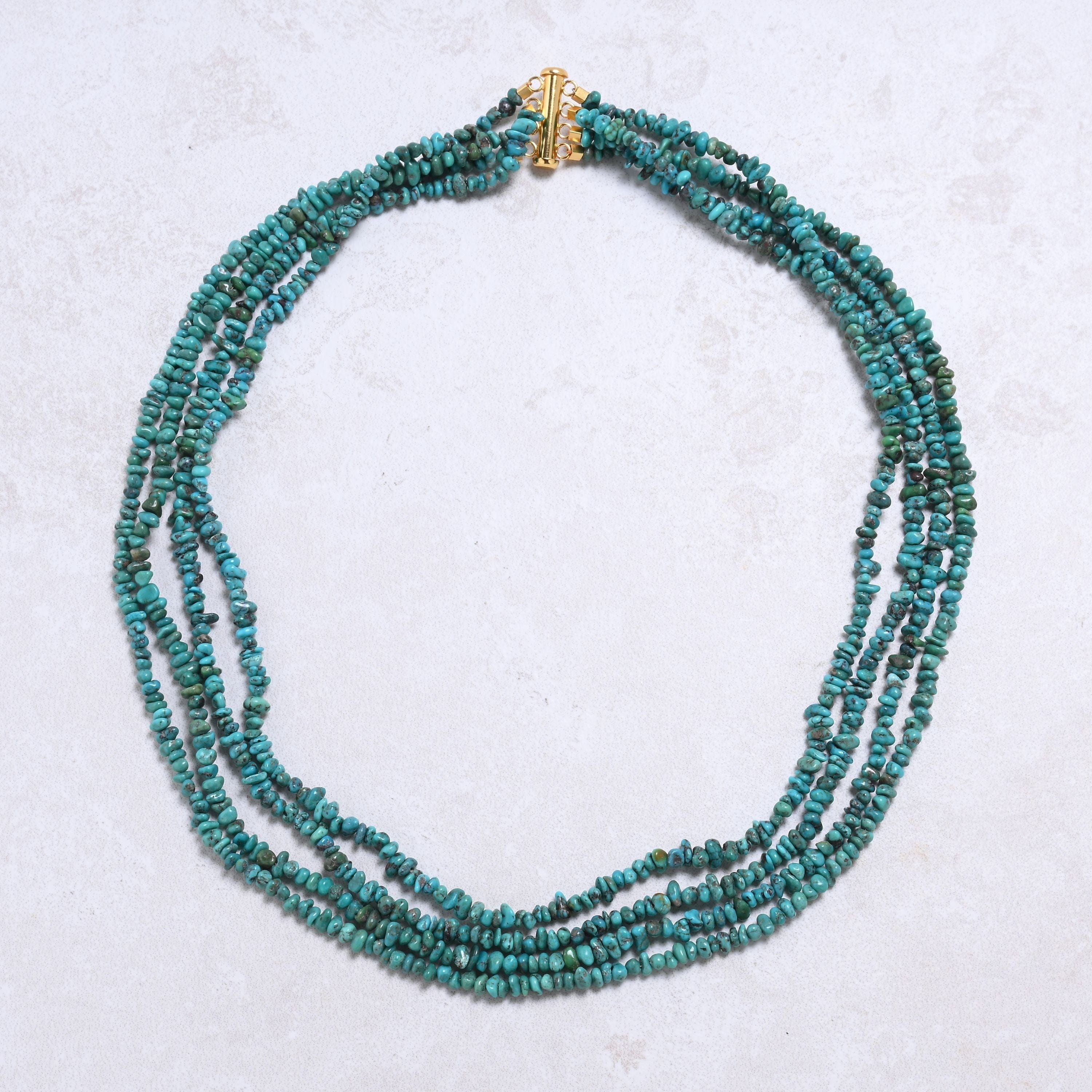 Kalifano Gemstone Jewelry Turquoise Chip Gemstone Necklace with Sterling Silver Clasp - 22" 8GN-BLTQ