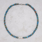 Turquoise Spiny Oyster 5x8mm Necklace With Sterling Silver Clasp - 21.5