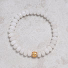 White Jade 8x5mm Natural Gemstone Stretch Bracelet