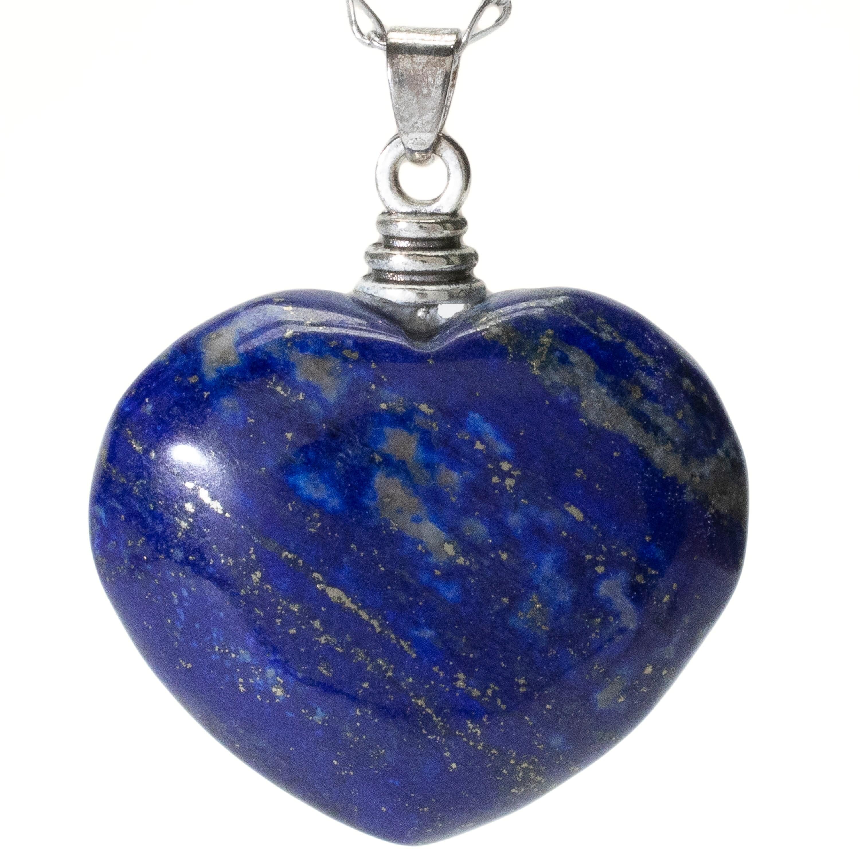 Kalifano Gemstone Necklaces Natural Lapis Heart Pendant on Chain LPN120